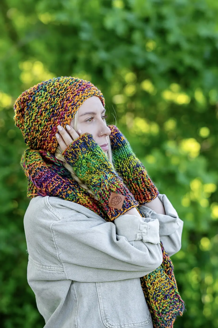 Czapka MERINO 100% Neverland "Kolory" + podszewka BAWEŁNA 88 rękodzieło dziewiarskie czapka