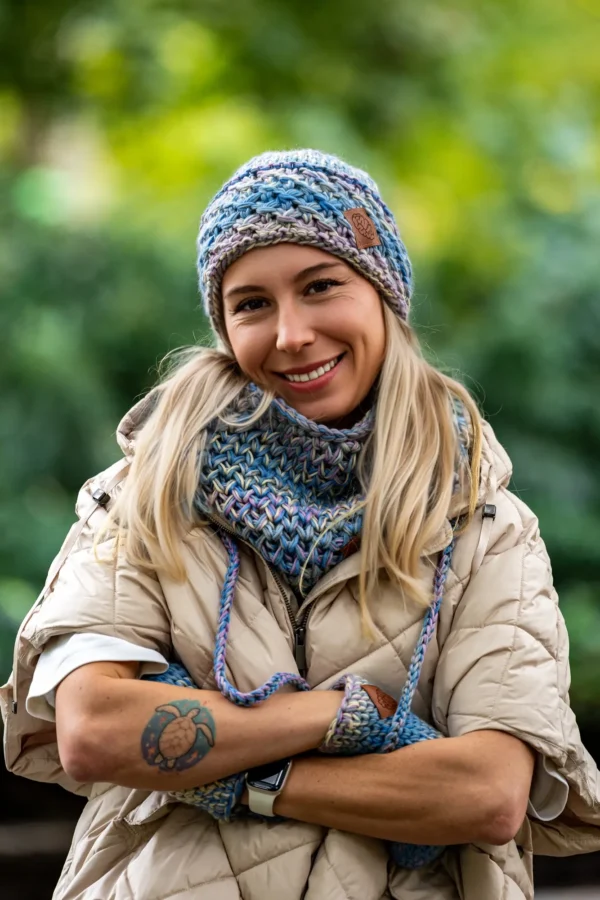 Czapka MERINO Hope "Pastele" + podszewka BAWEŁNA