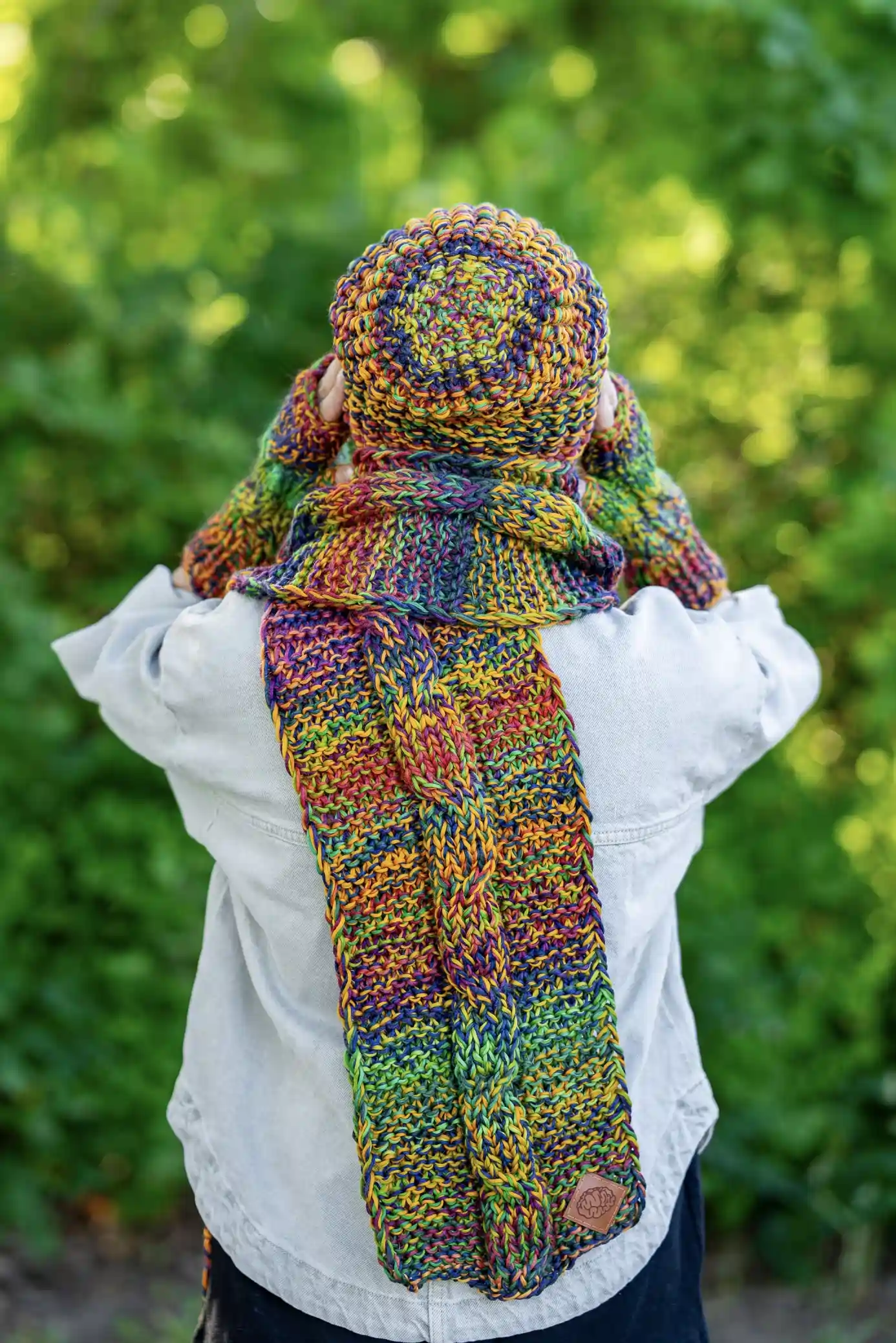 Czapka MERINO 100% Neverland "Kolory" + podszewka BAWEŁNA 87 szlachetna czapka dziergana