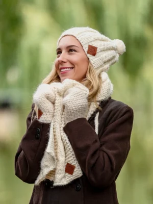 Czapka MERINO Smile “Beżowy ecru” + podszewka JEDWAB Czapka MERINO Smile “Beżowy ecru” + podszewka JEDWAB