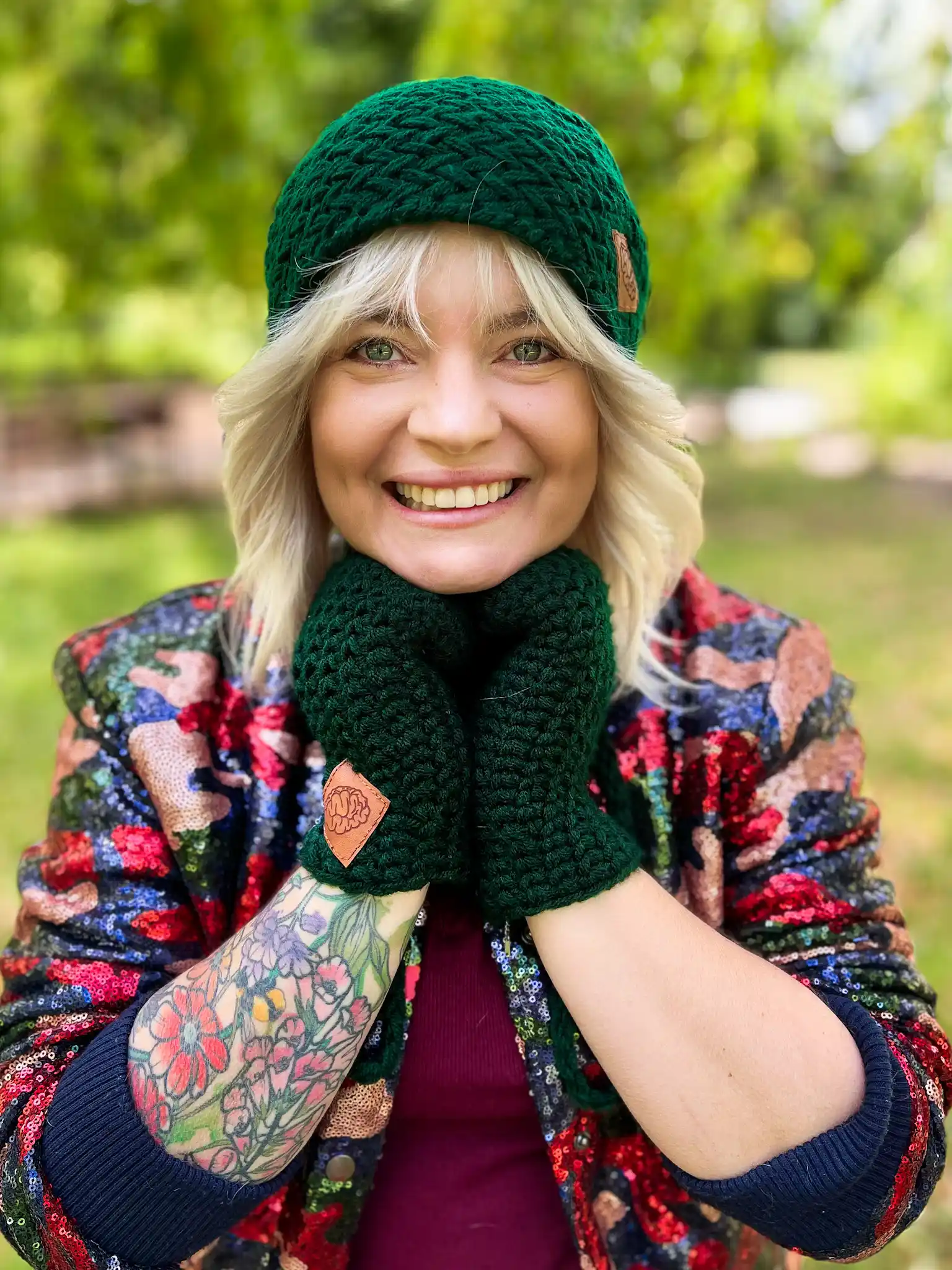 Czapka ręcznie robiona EXPLORER "Ciemny zielony" 69 CZAPKA RECZNIE ROBIONA Z MERINO