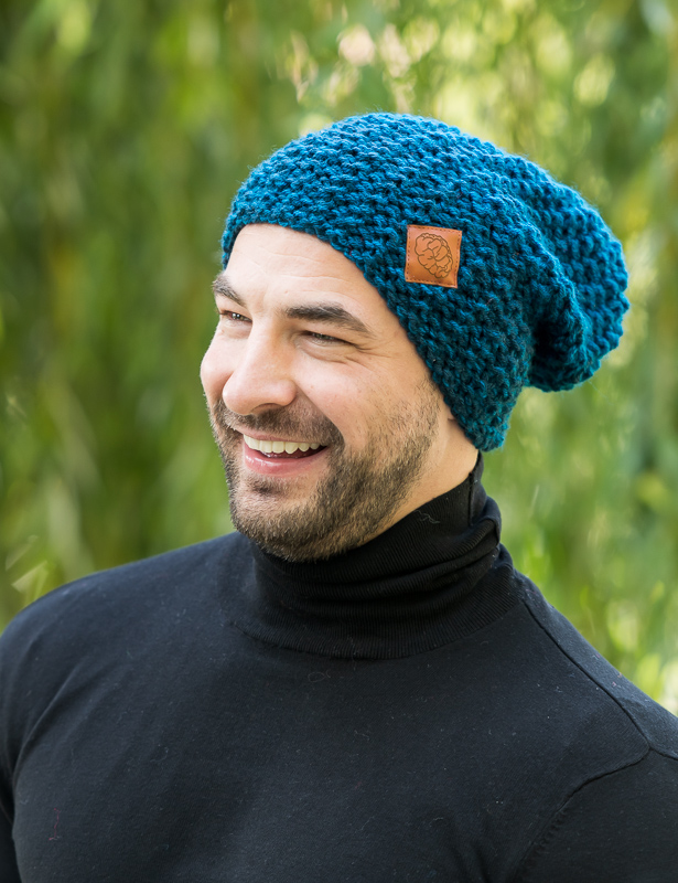 Męska czapka zimowa slouchy NEVERLAND "Morski" 99 Czapka zimowa slouchy morski