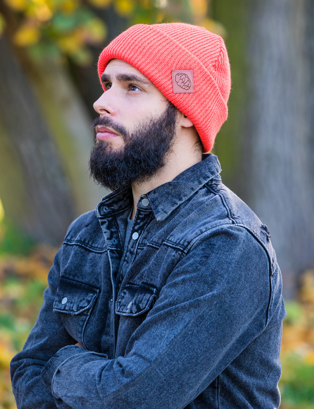 GLOWNE POMARANCZOWA BEANIE brain inside MESKA