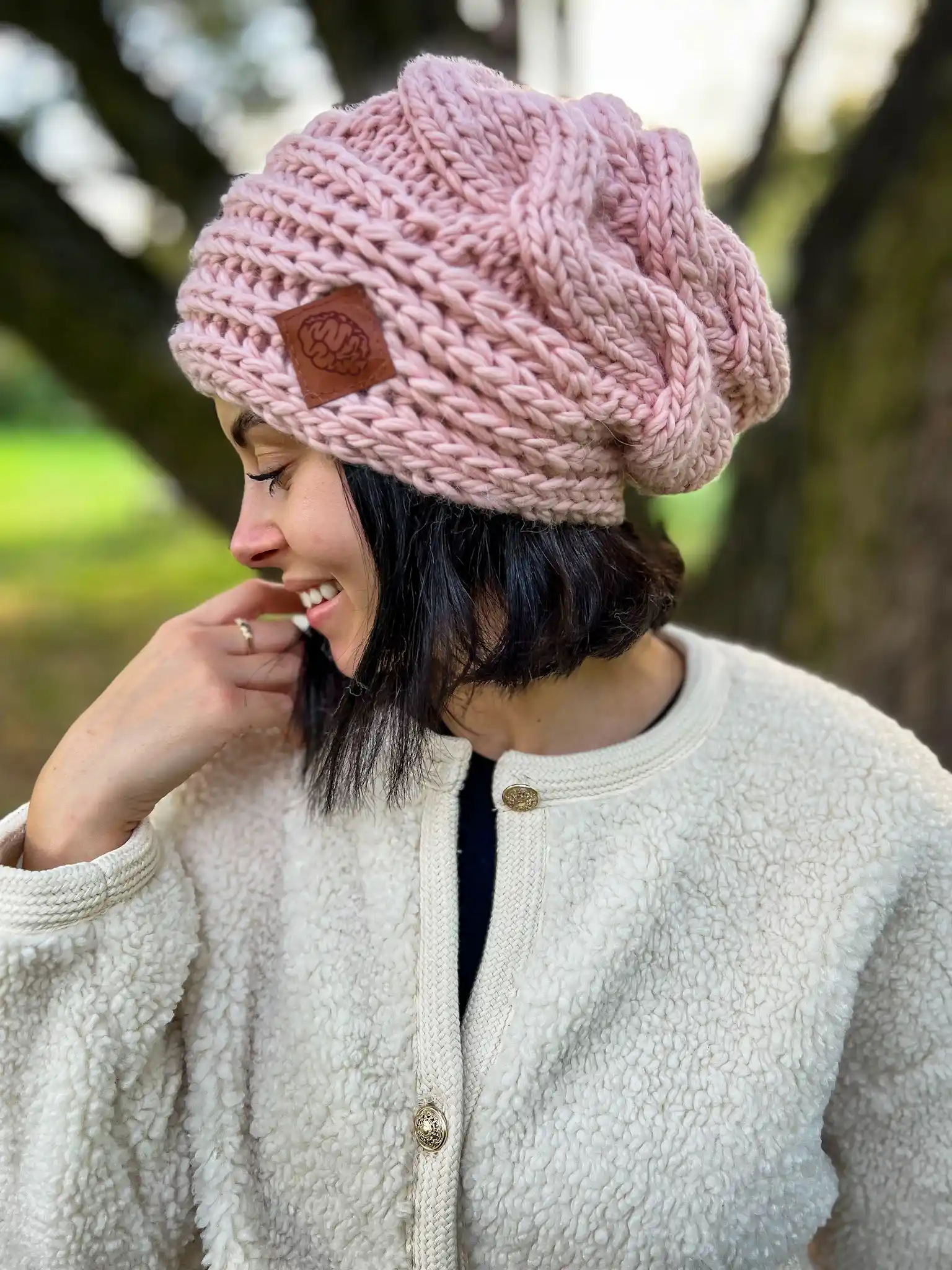 Luźna czapka MERINO This is it "Jasny różowy" 129 CZAPKA OVERSIZE MERINO
