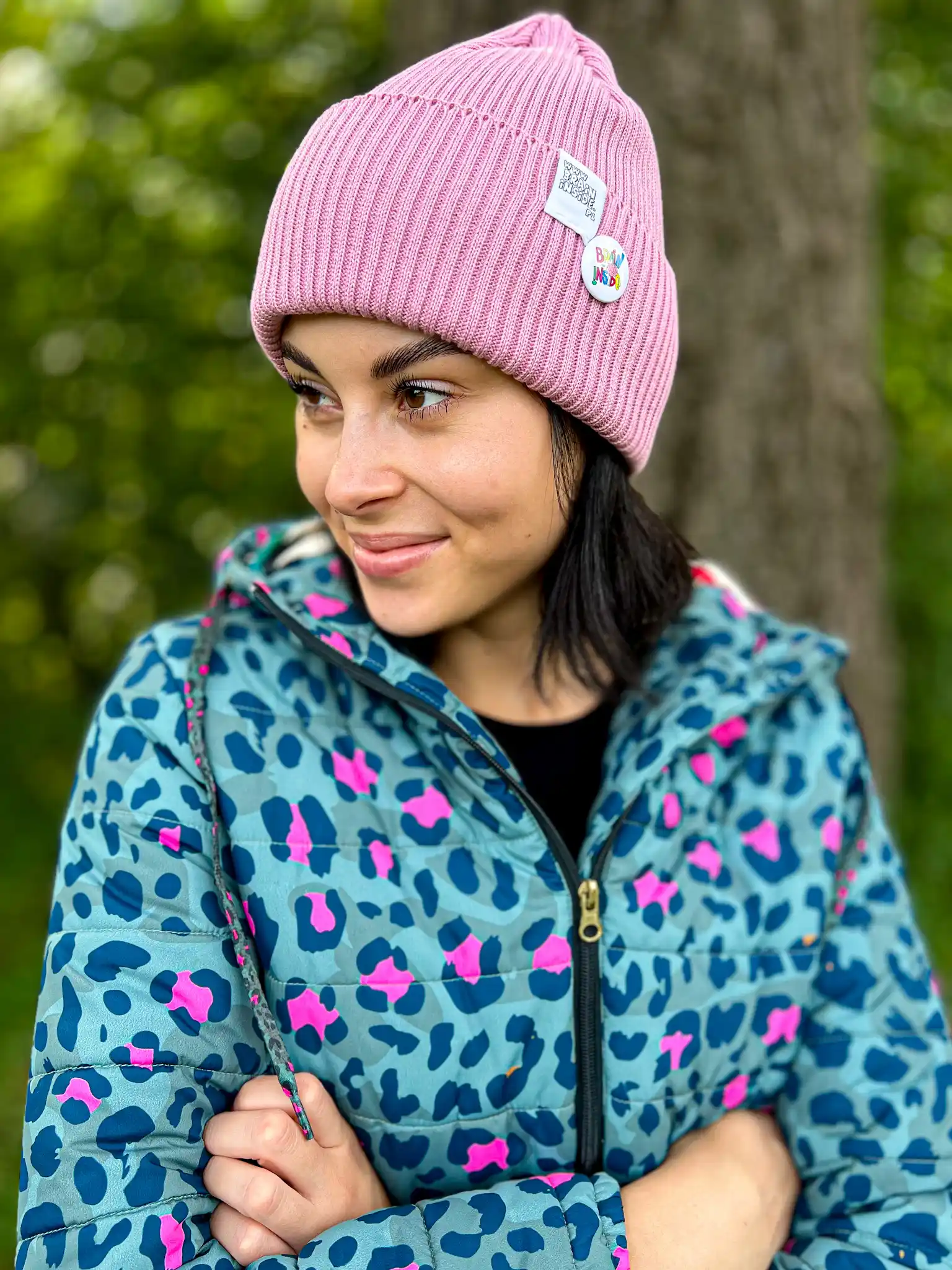 Czapka beanie z bawełny logo kolorowe "Brudny róż" 130 CZAPKA BAWEŁNIANA OFERTA DLA FIRM