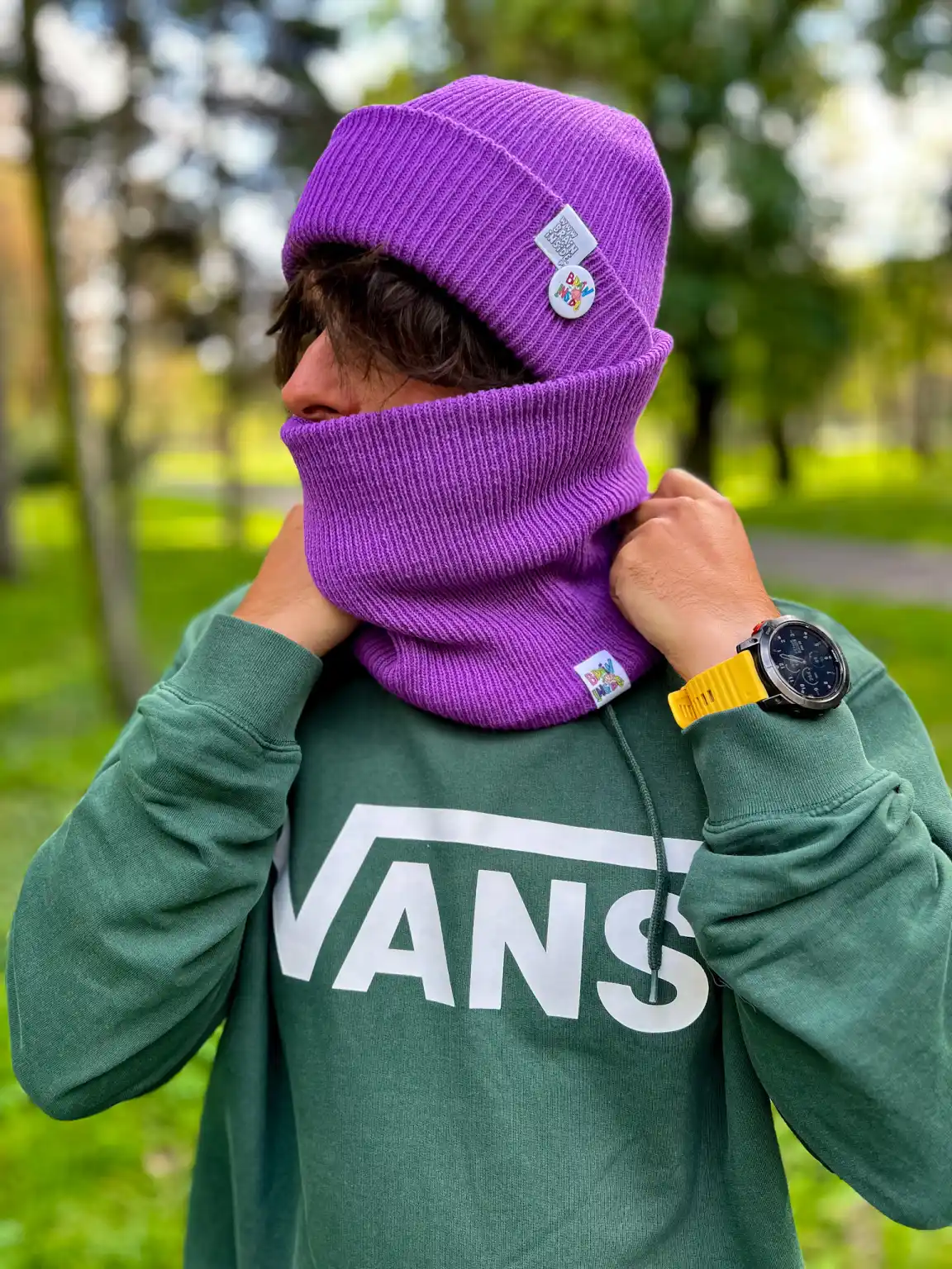 Męska czapka beanie logo kolor "Fiolet" 112 Męski_komin_na_szyję_zimowy