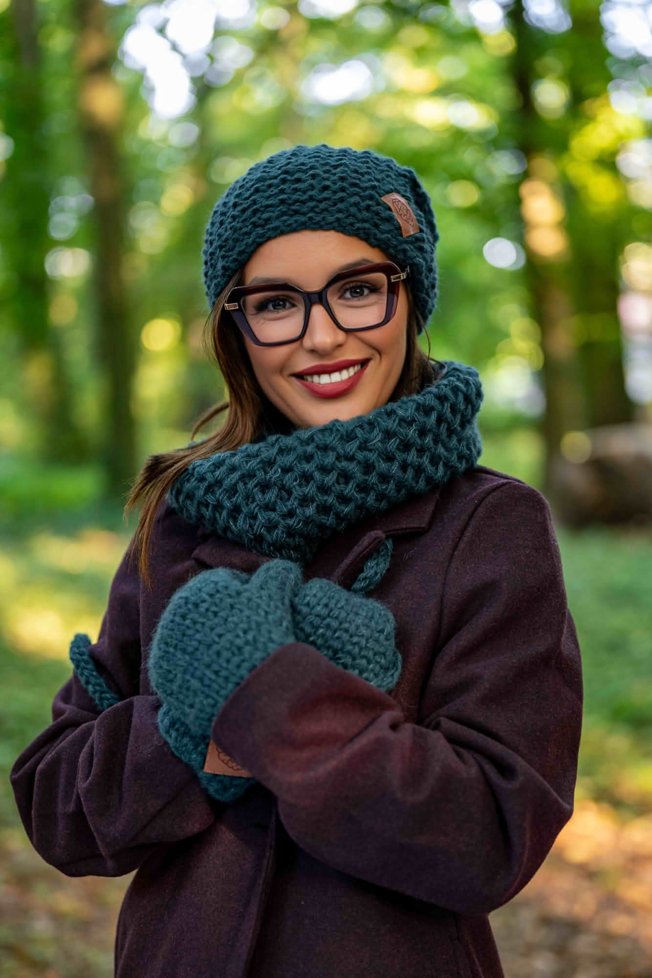 Mały komin ALPAKA "Zielony" 169 ZIELONA CZAPKA MERINO