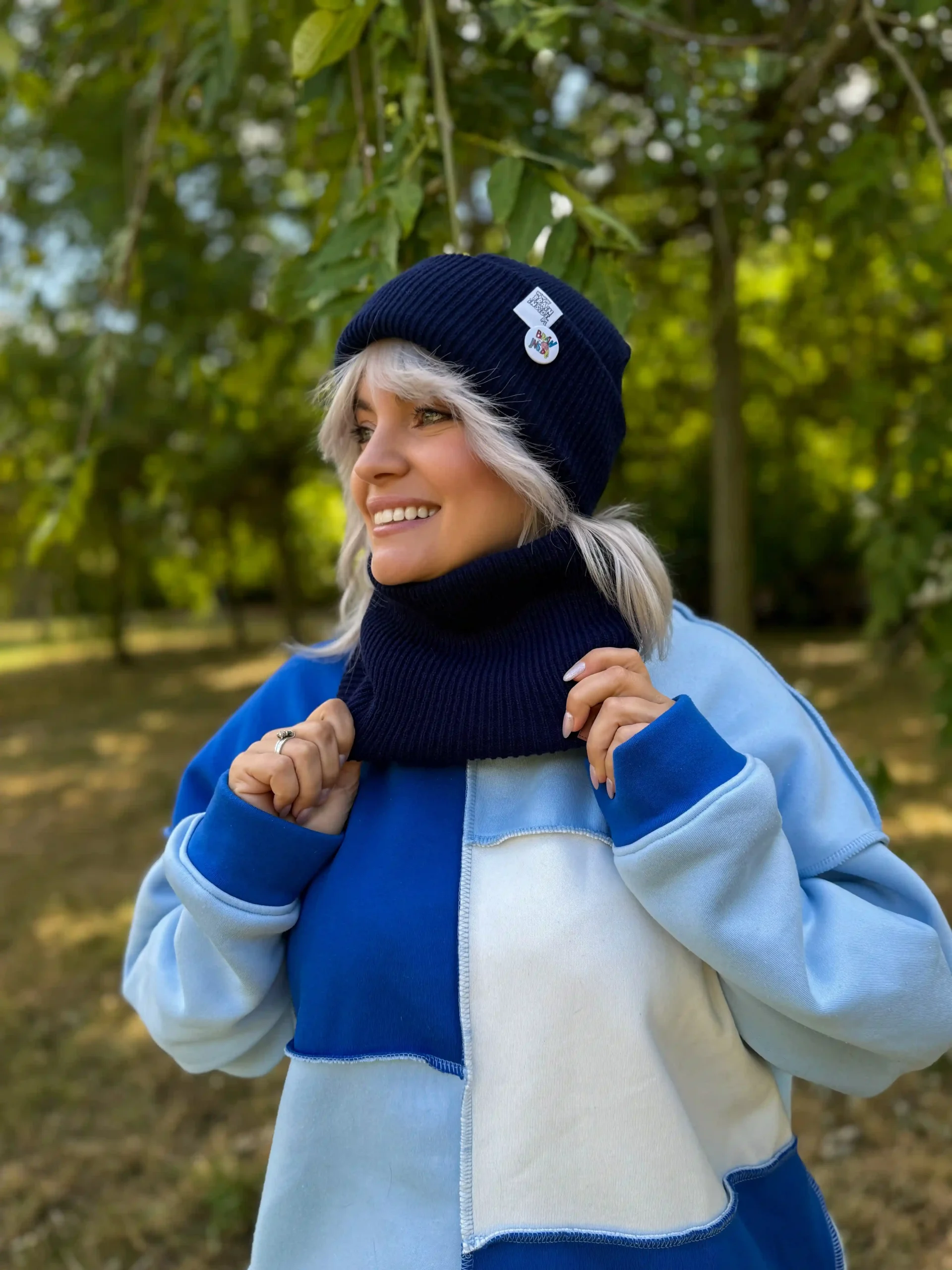 Komin na szyję "Granat" 90 beanie czapka scaled 1