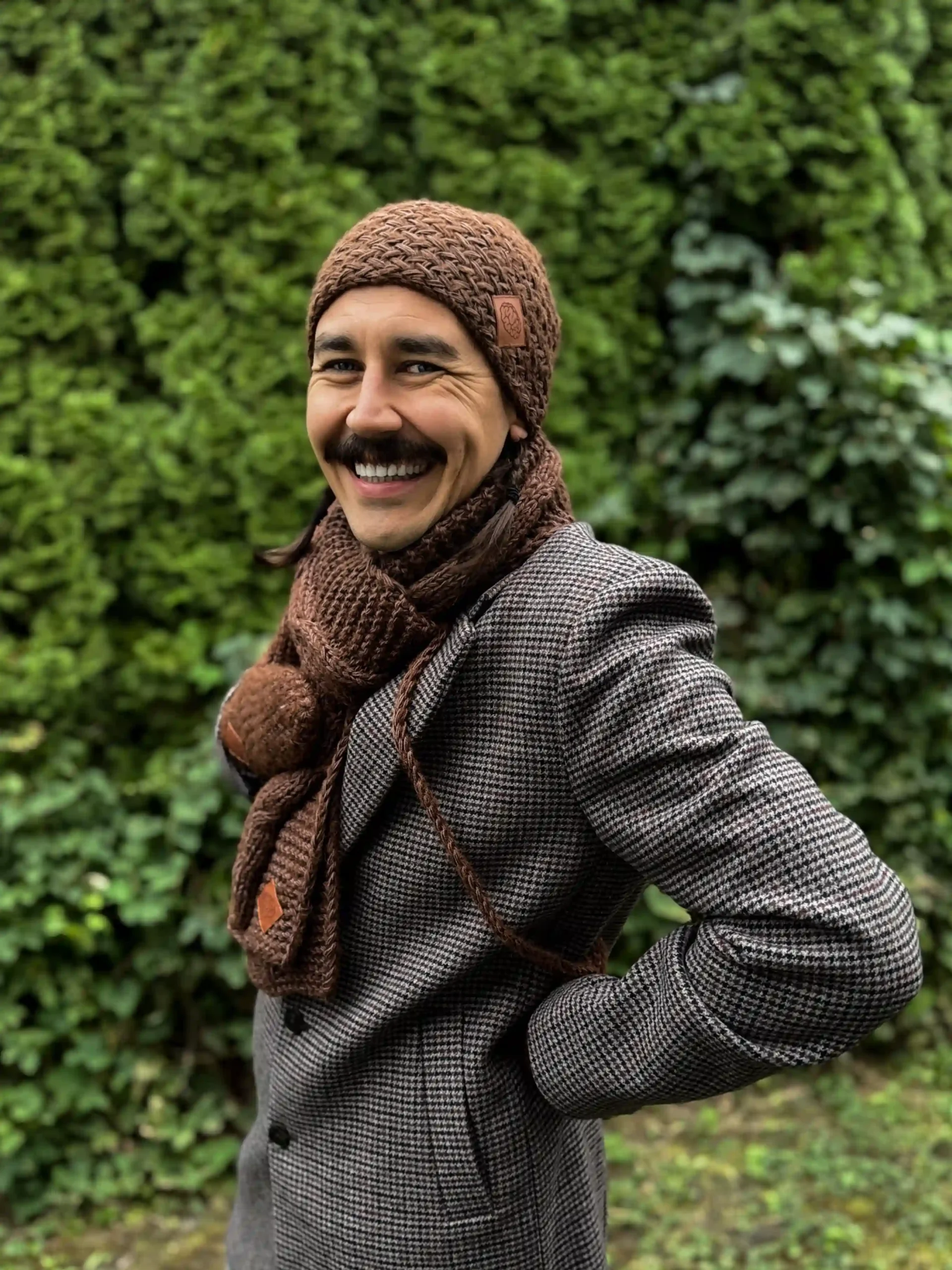 Męska czapka MERINO Explorer "Brąz" 147 beanie merino scaled 1