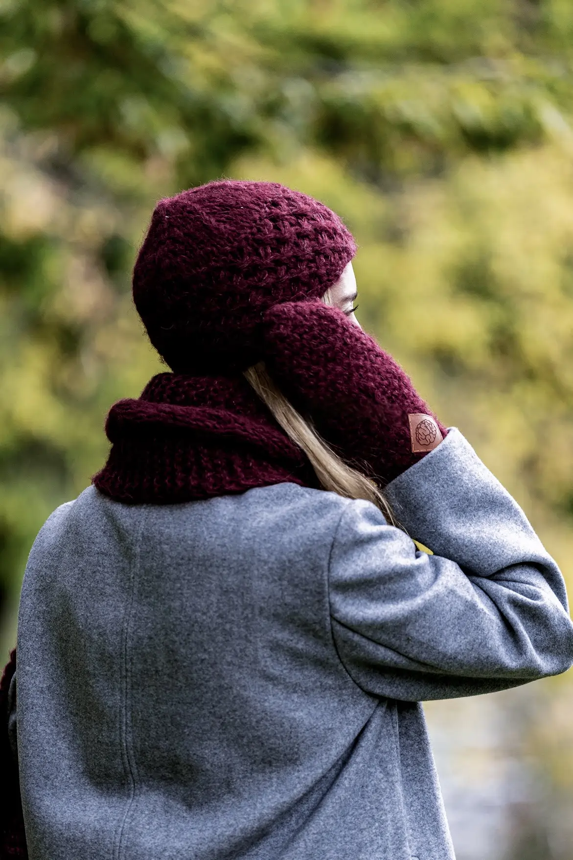 Czapka MERINO Hope "Bordo" + podszewka JEDWAB 178 bordowa beanie merino