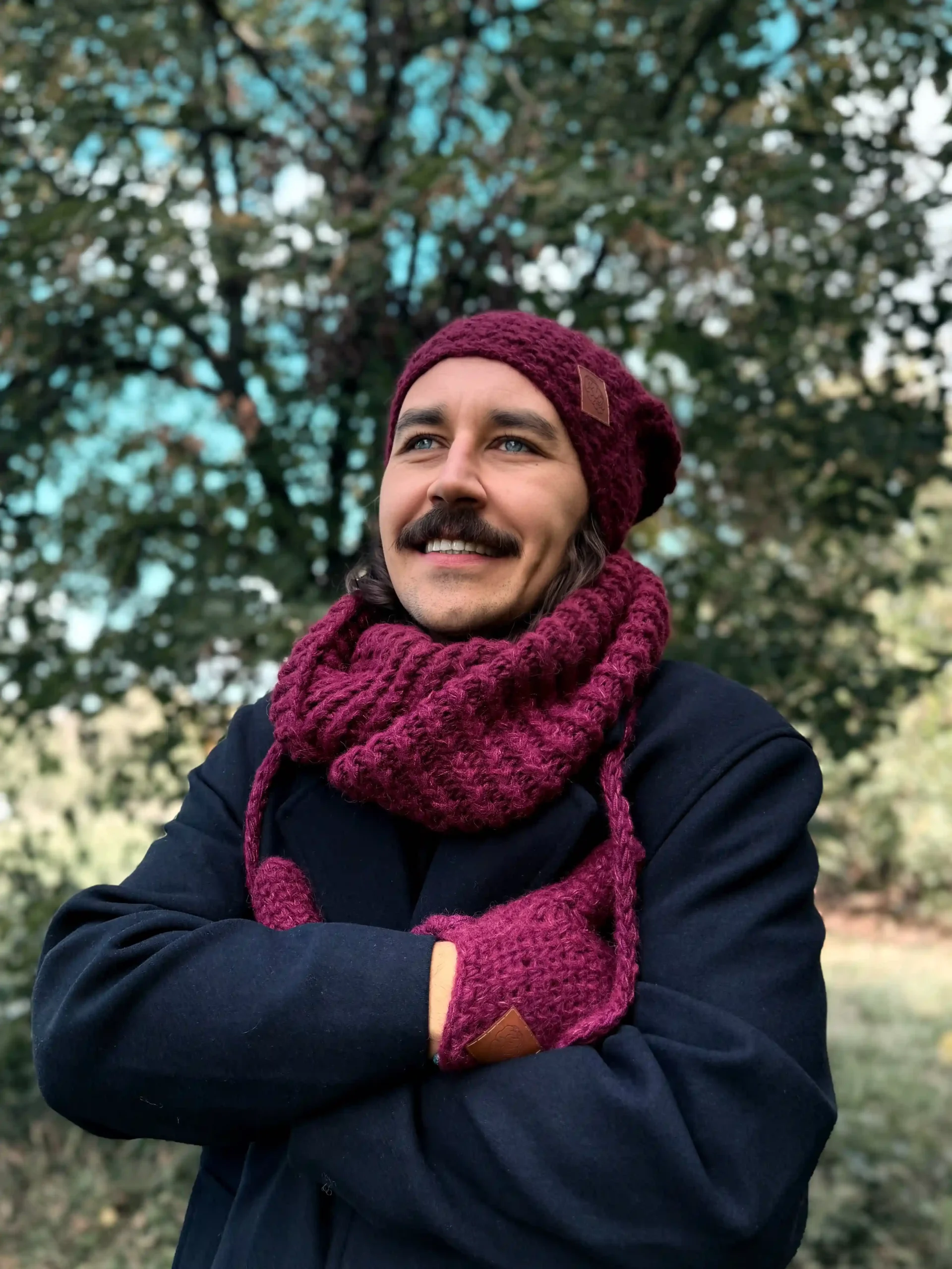Męski komin MERINO "Bordo" 73 bordowy komin meski merino scaled 1