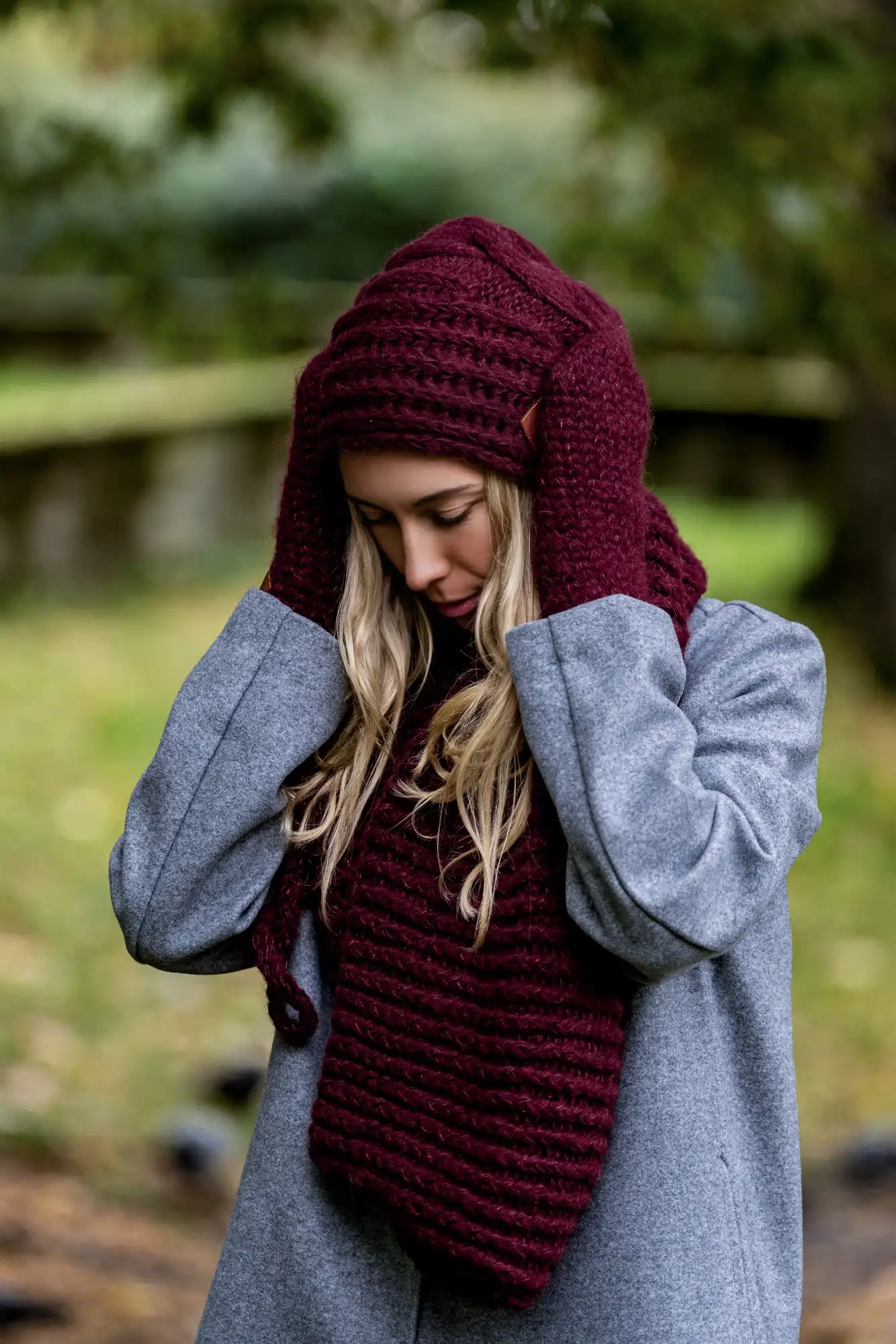 Czapka MERINO This is it "Bordo" 39 bordowy komplet na zimę
