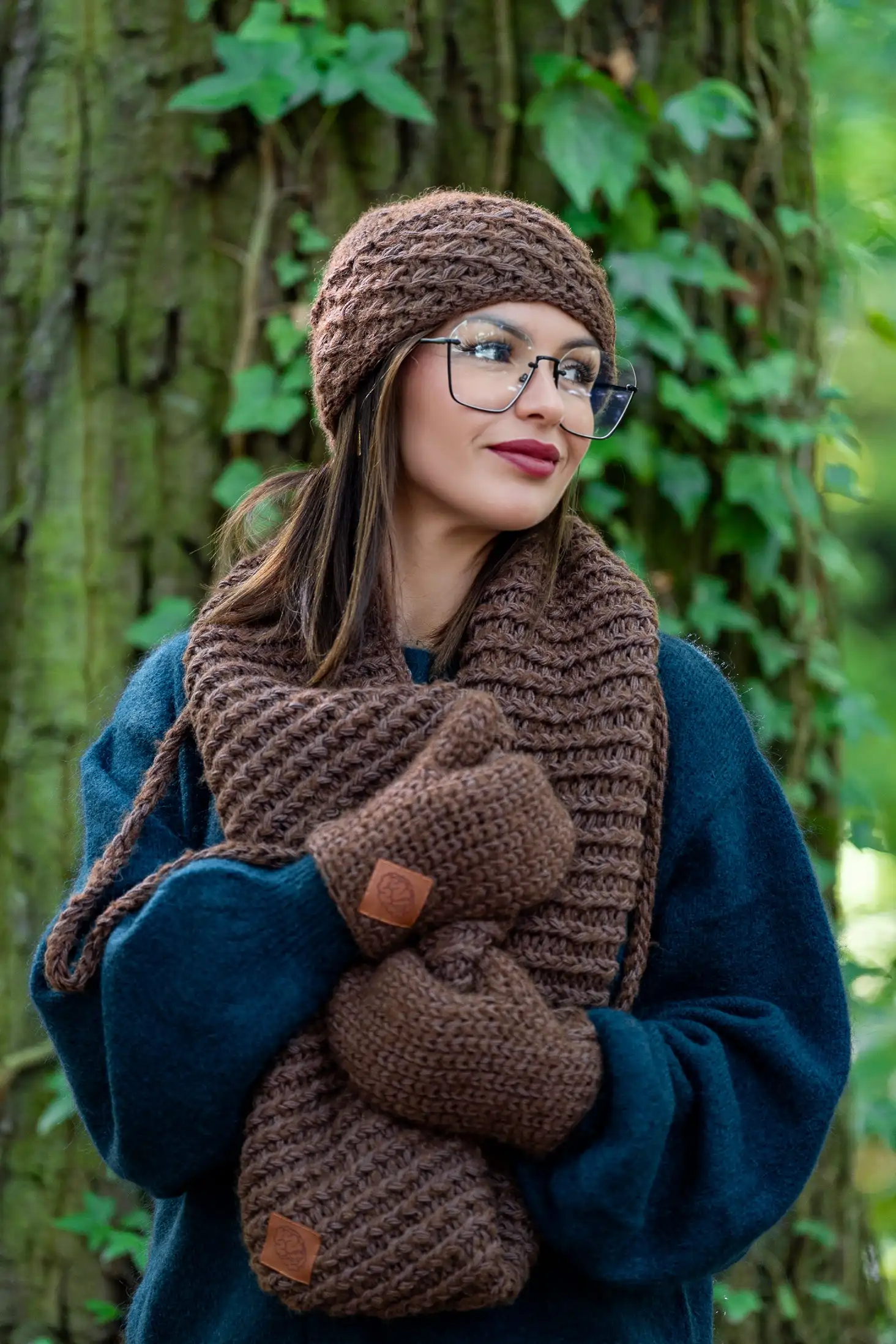 Komin MERINO "Brązowy" 115 brazowa czapka zimowa 1