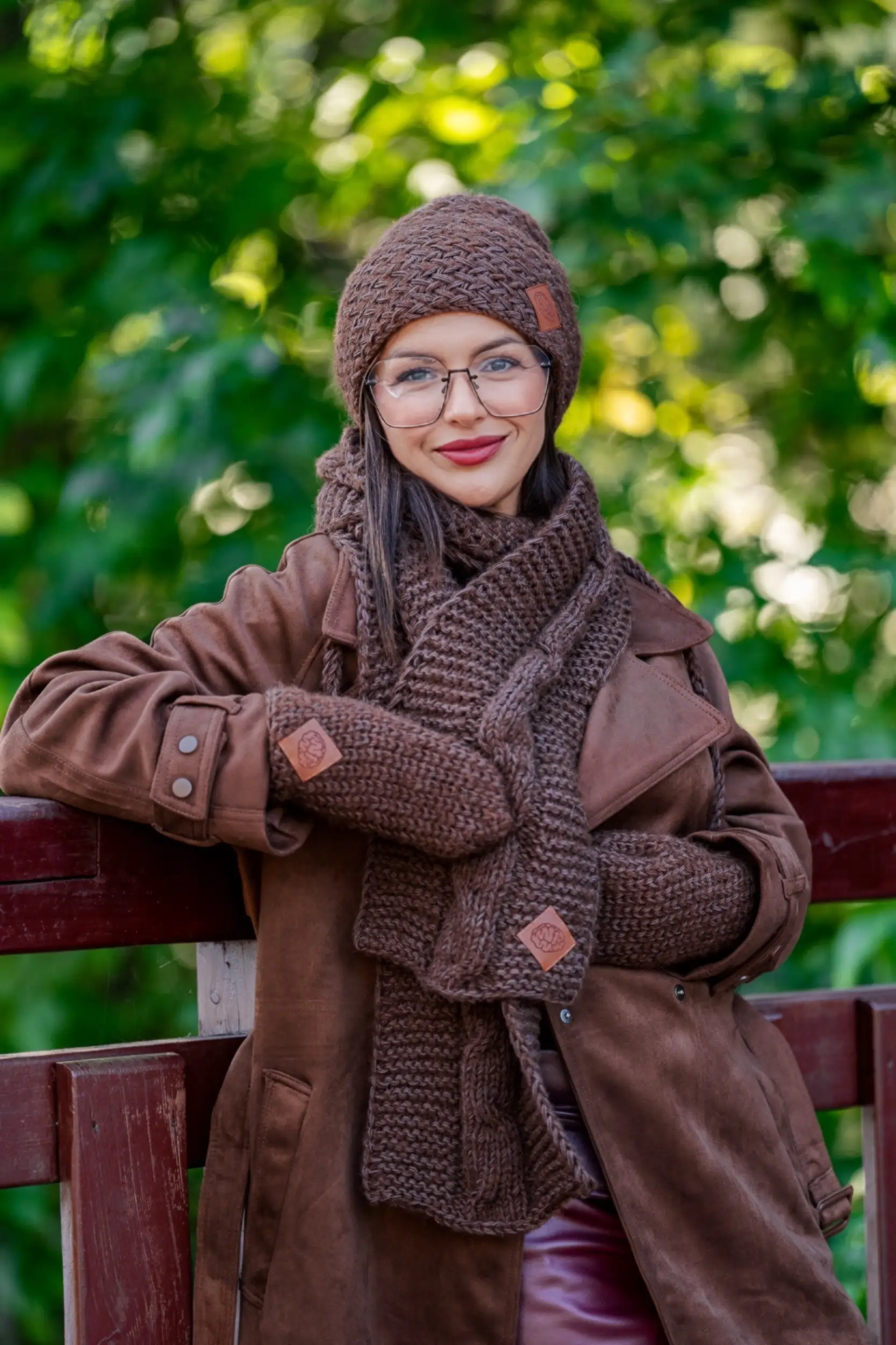 Czapka MERINO Explorer "Brązowy" 237 brazowy szal merino