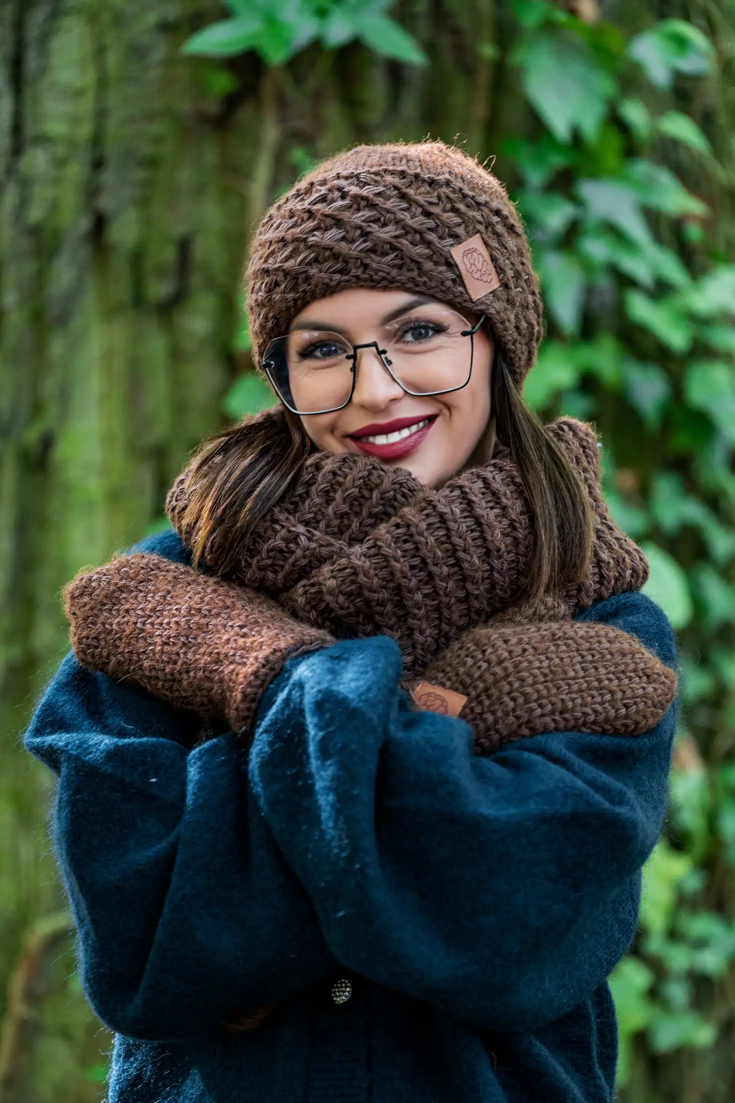 Komin MERINO "Brązowy" 110 brazowy szalik