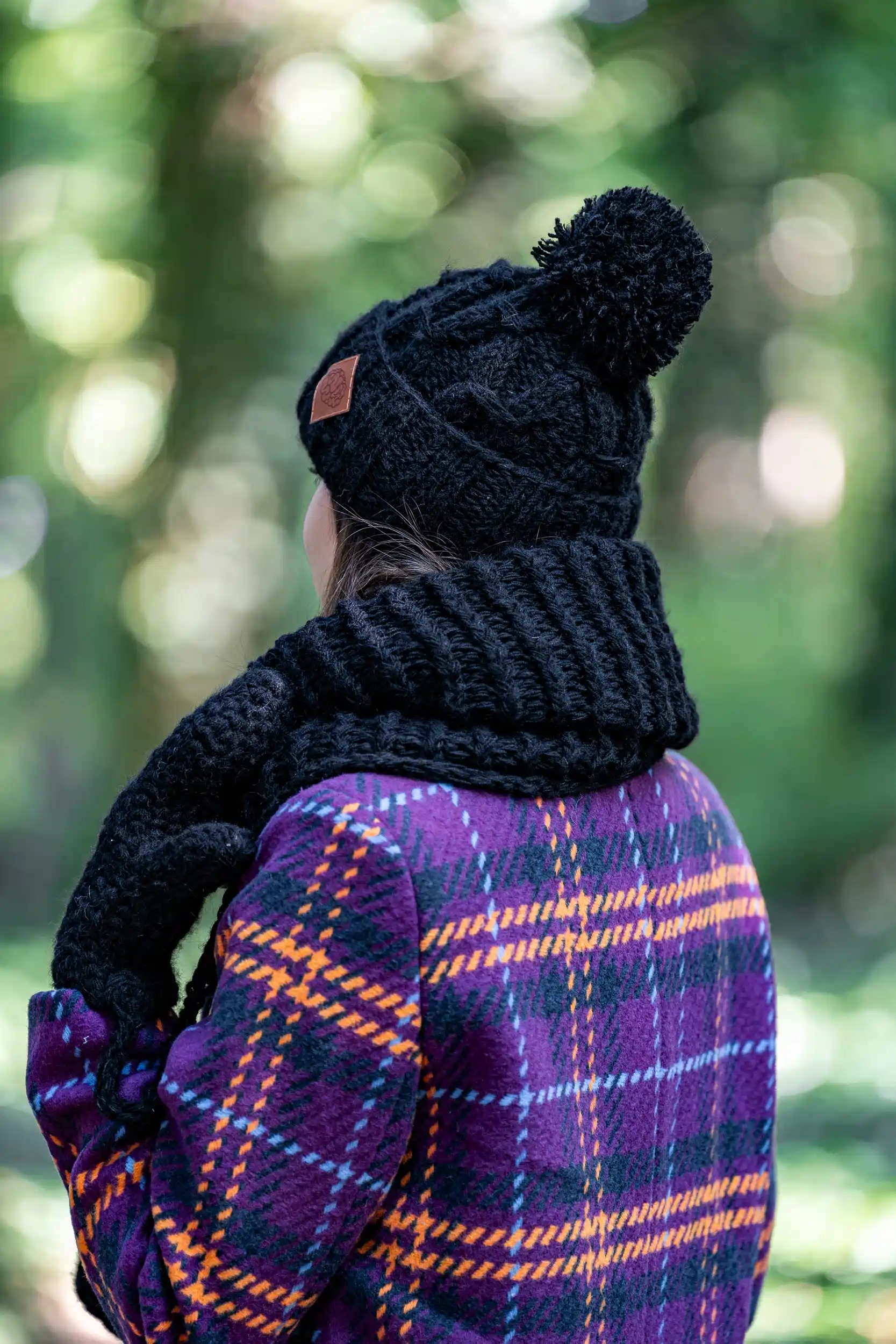 Czapka MERINO Euforia "Czarny" 145 ciepla czapka damska merino czarna