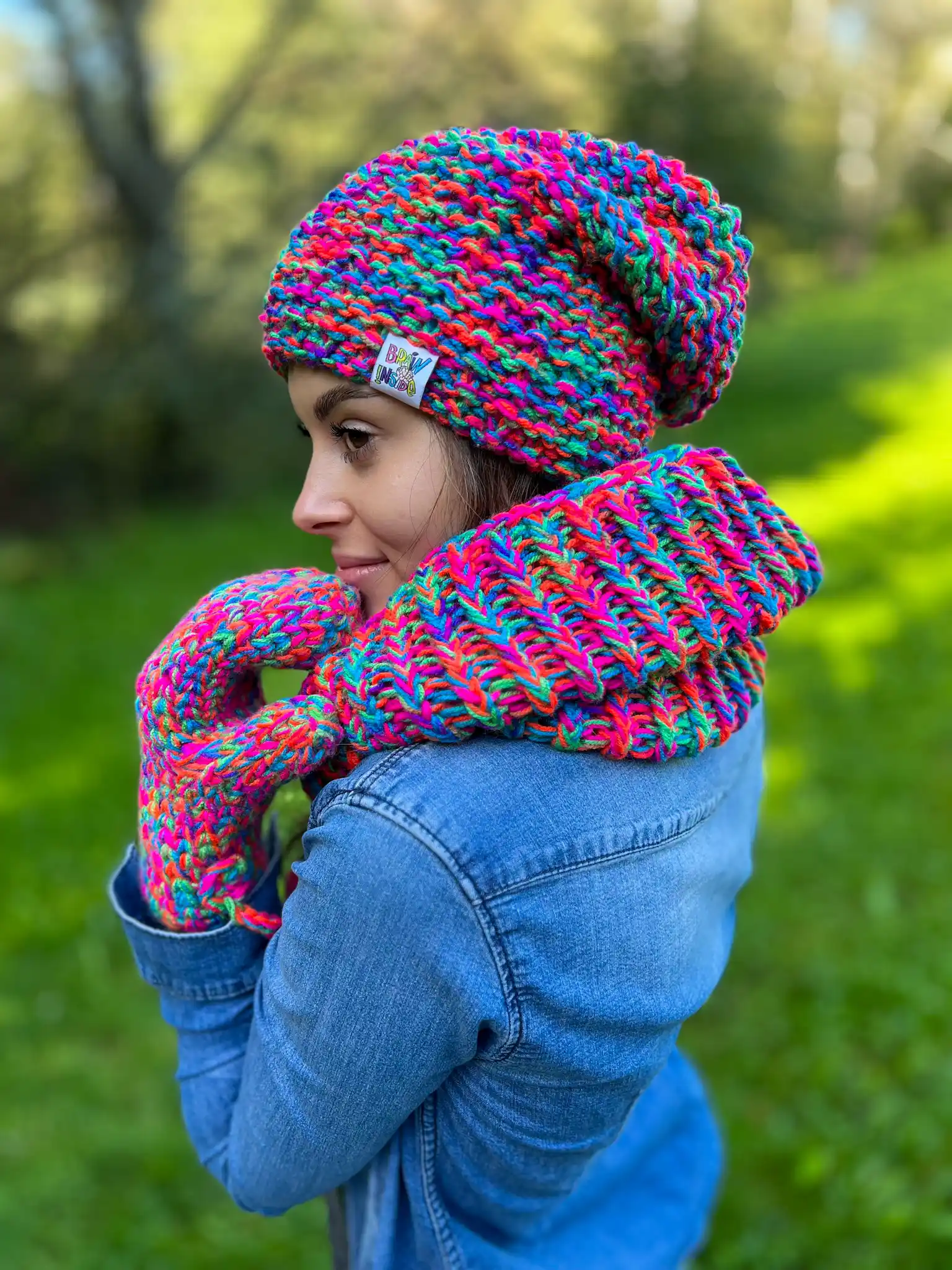 Komin ręcznie robiony "Kolorki" 90 cieple zimowe dodatki handmade