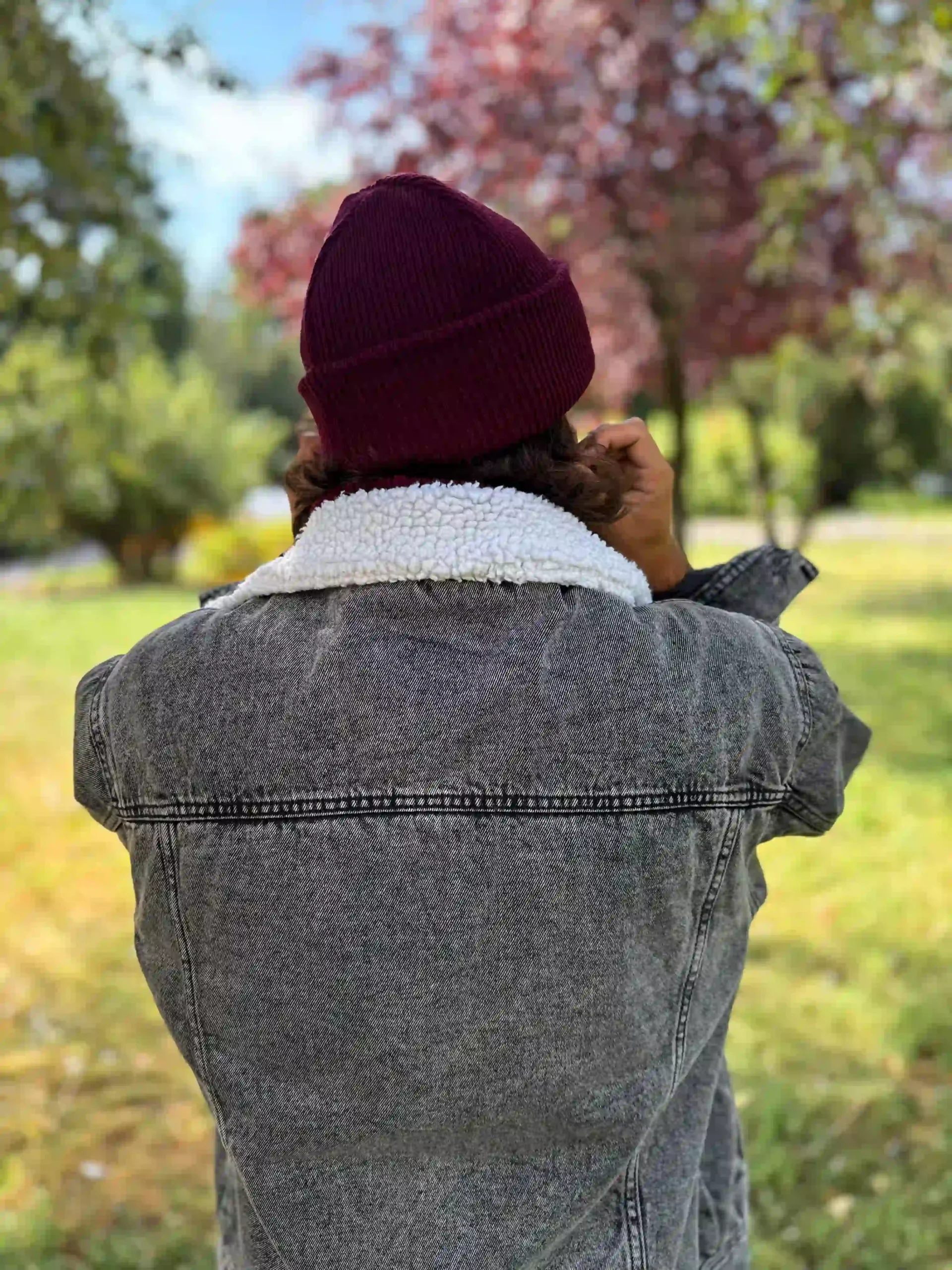 Męska czapka beanie logo ekoskórka "Bordo" 47 czapka beannie bordo scaled 1