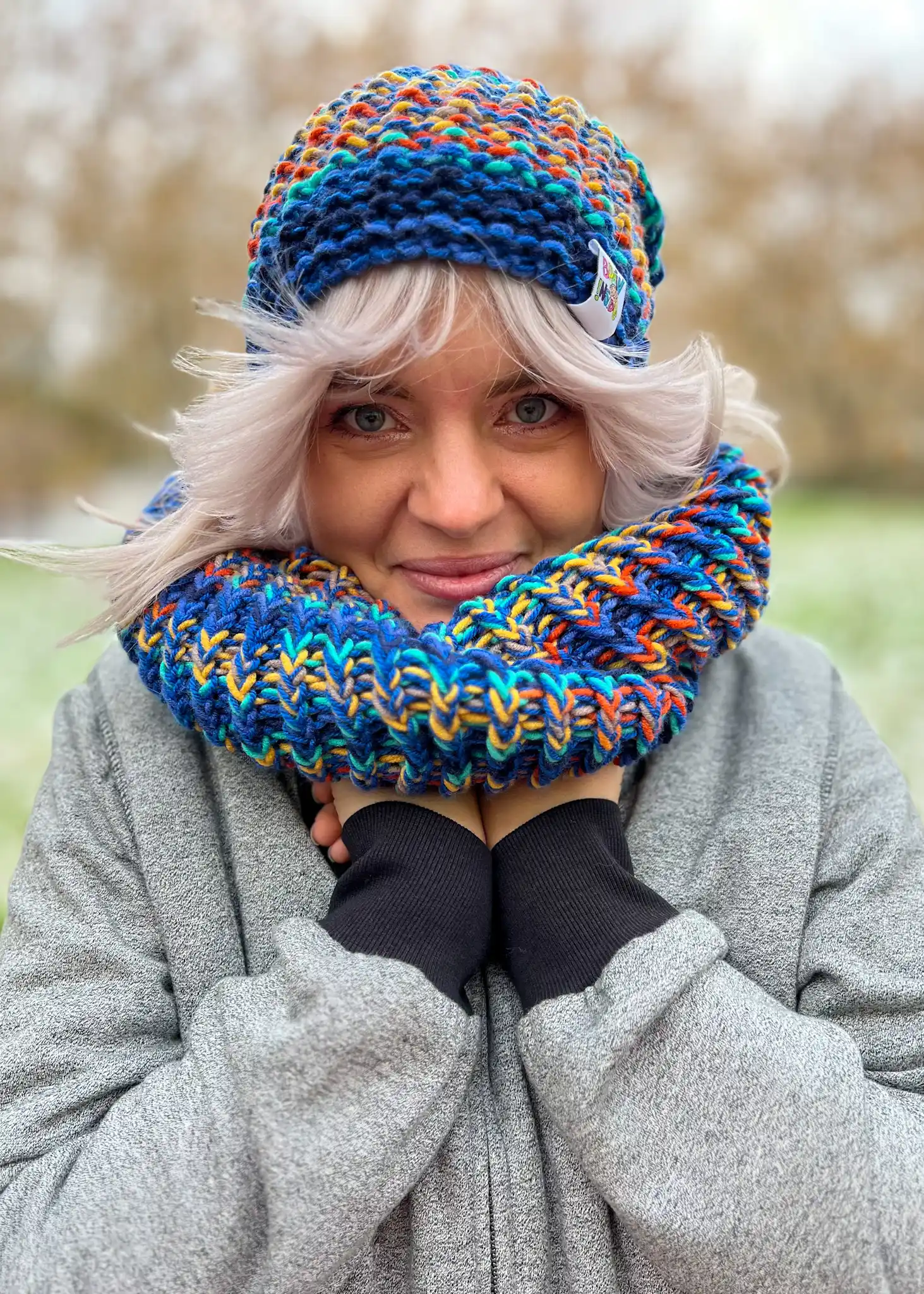 Komin merino 50% "Górski potok" 139 czapka-bez-pompona-unisex