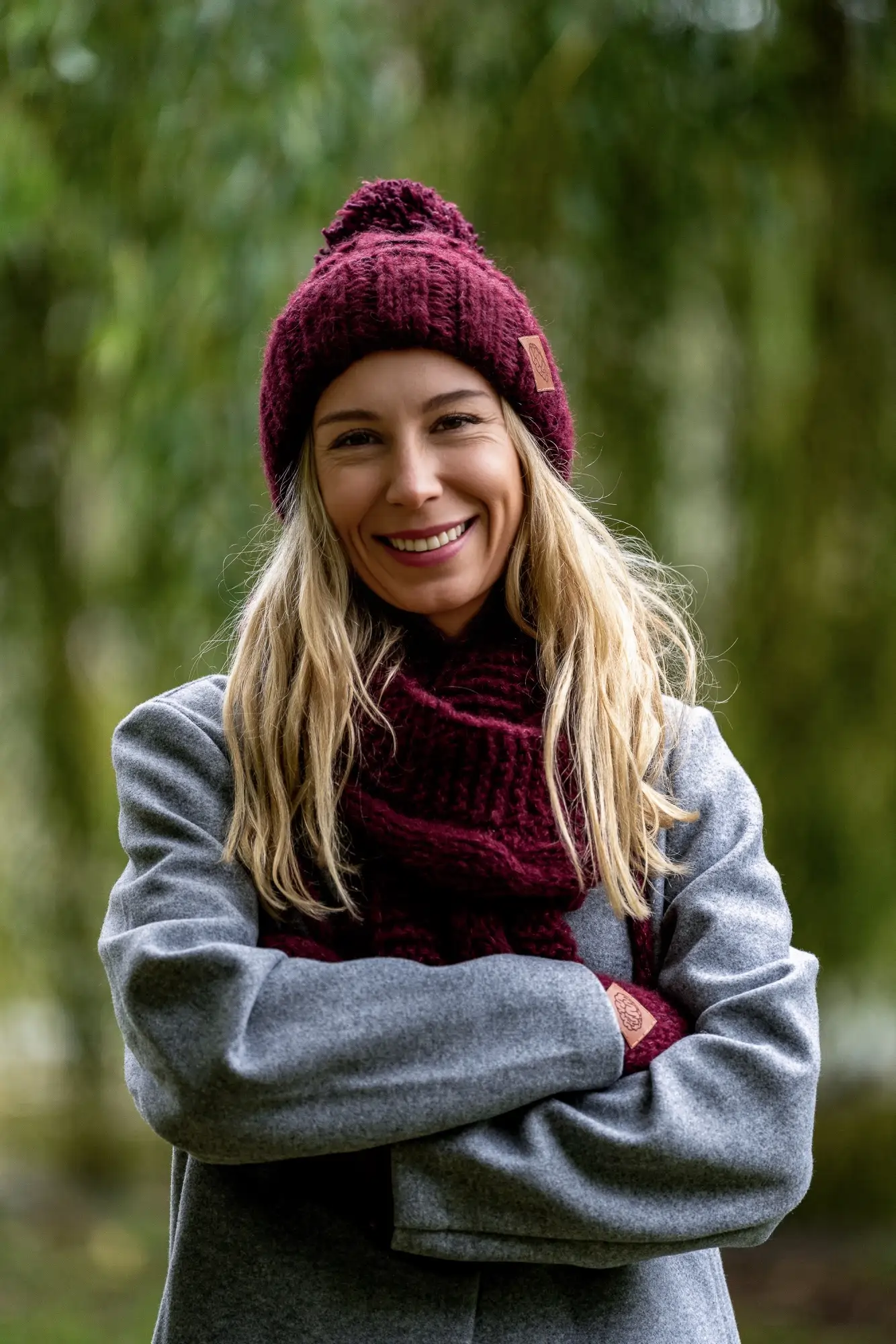 Czapka MERINO Euforia "Bordo" 73 czapka damska bordowa merino