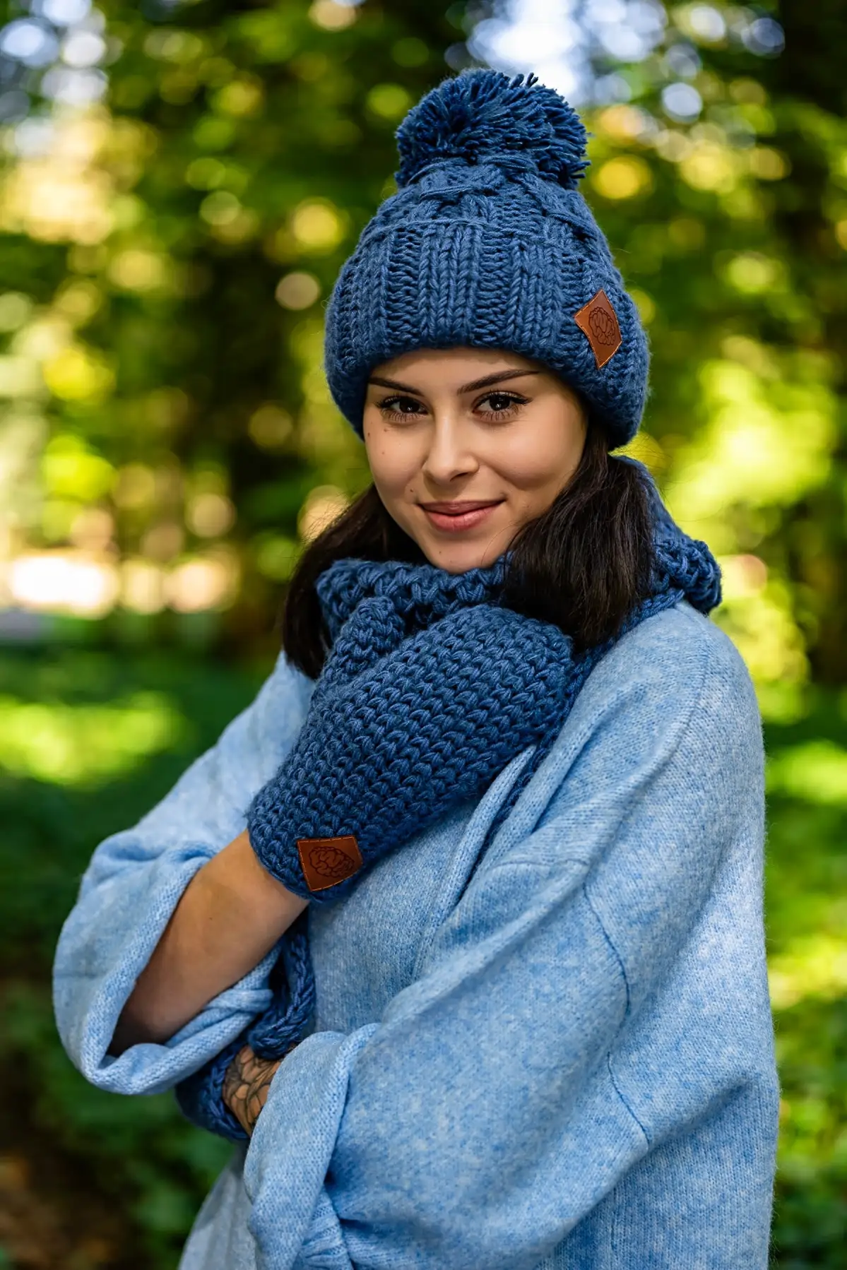 Czapka MERINO Euforia "Ciemny niebieski" 88 czapka damska merino niebieska