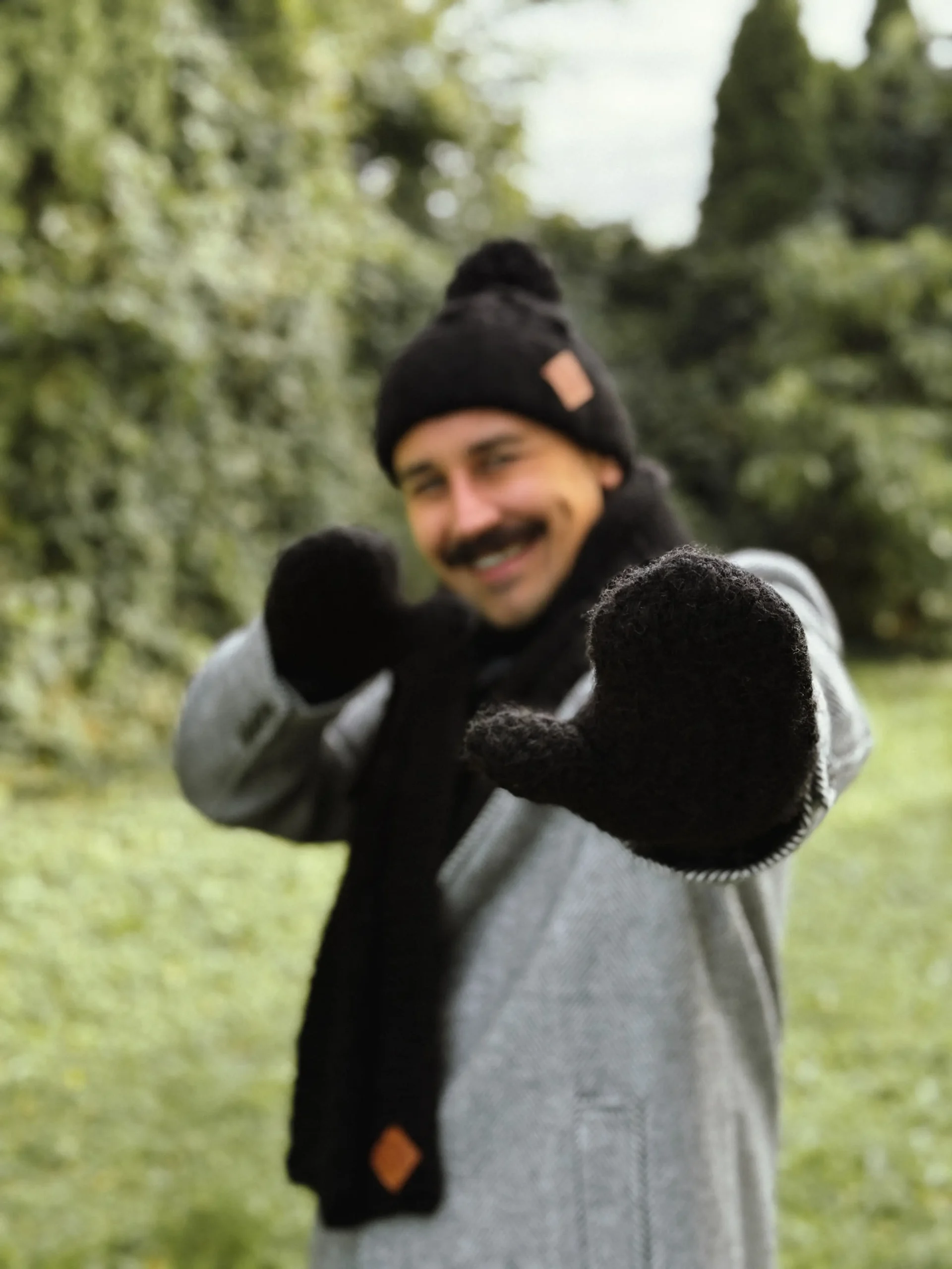 Męska czapka MERINO Euforia "Czarny" 192 czapka i rekawiczki meski zestaw merino scaled 1