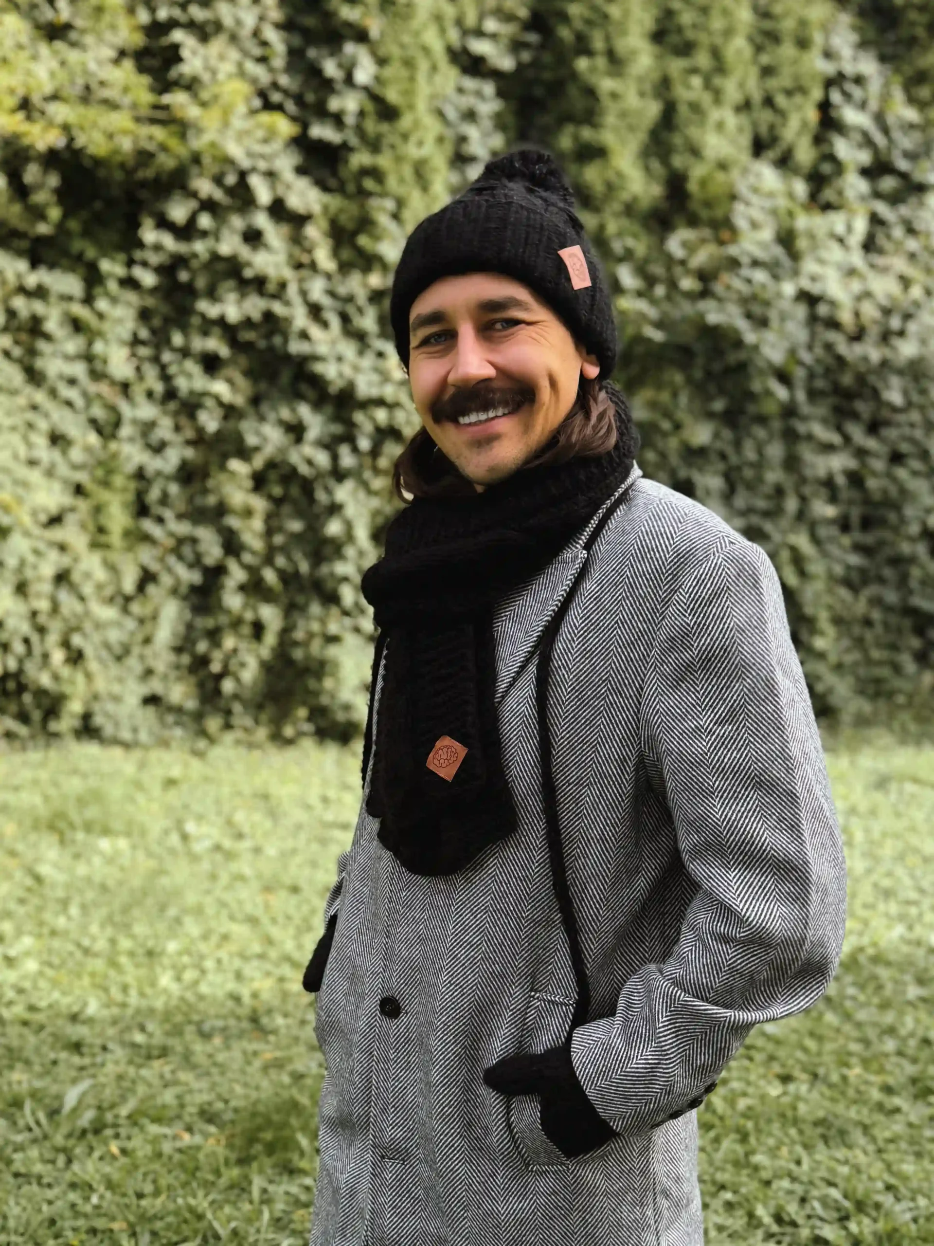 Męska czapka MERINO Euforia "Czarny" 191 czapka i szalik dla mezczyzny merino scaled 1