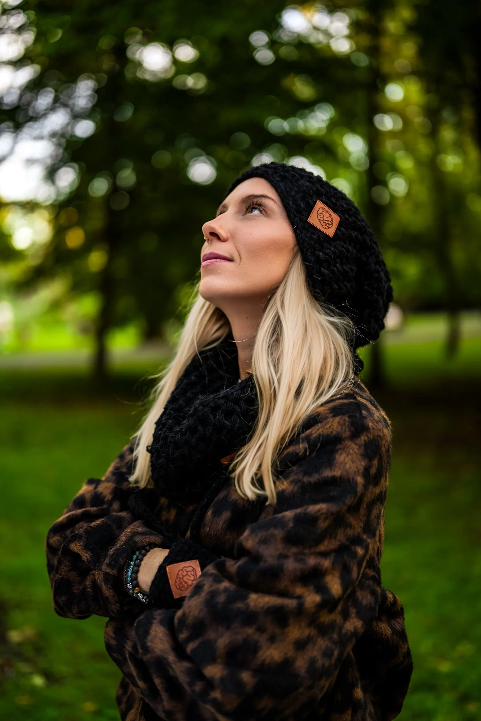 Czapka MERINO Neverland "Czarny" + podszewka JEDWAB 224 czapka merino podszyta jedwabiem