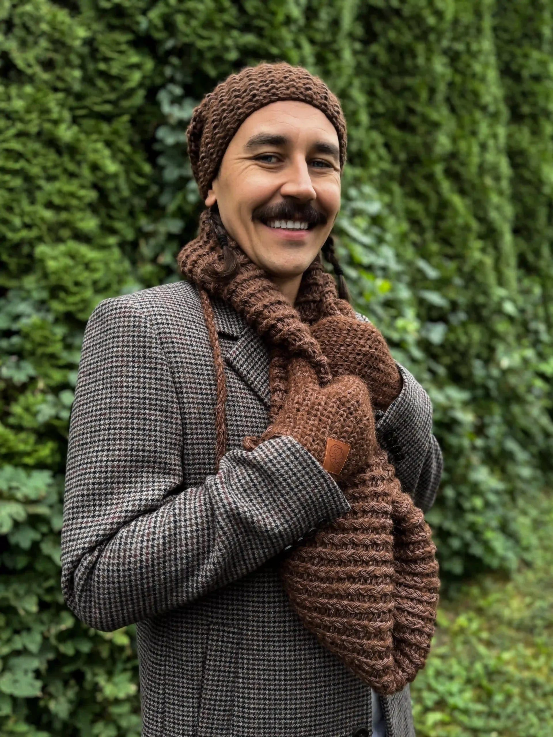 Męska czapka MERINO Neverland "Brąz" + podszewka JEDWAB 136 czapka merino scaled 1