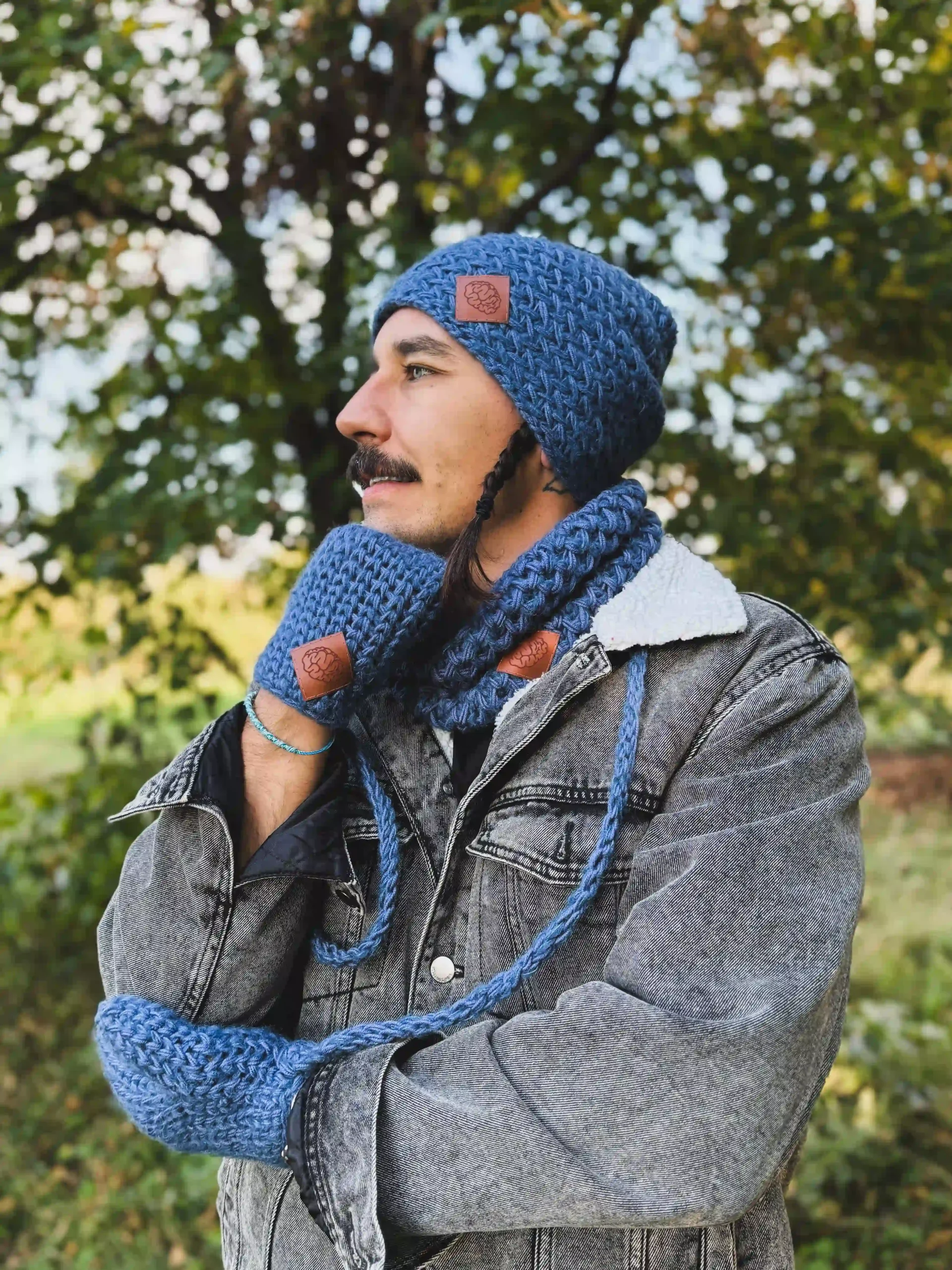 Męska czapka MERINO Explorer "Ciemny niebieski" 82 czapka na drutach scaled 1