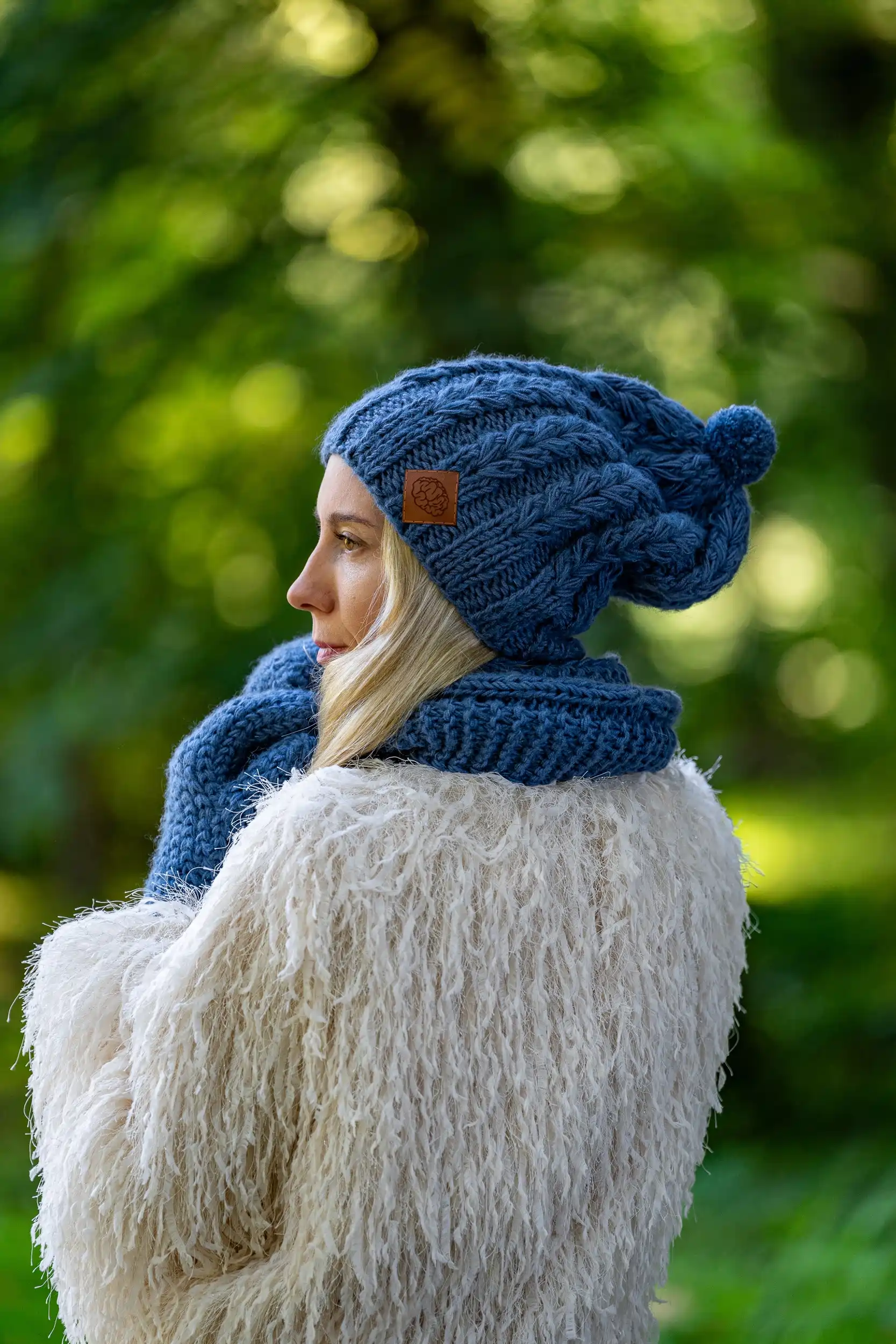 Czapka MERINO Smile "Ciemny niebieski"+ podszewka JEDWAB 154 czapka na zamowienie merino 1