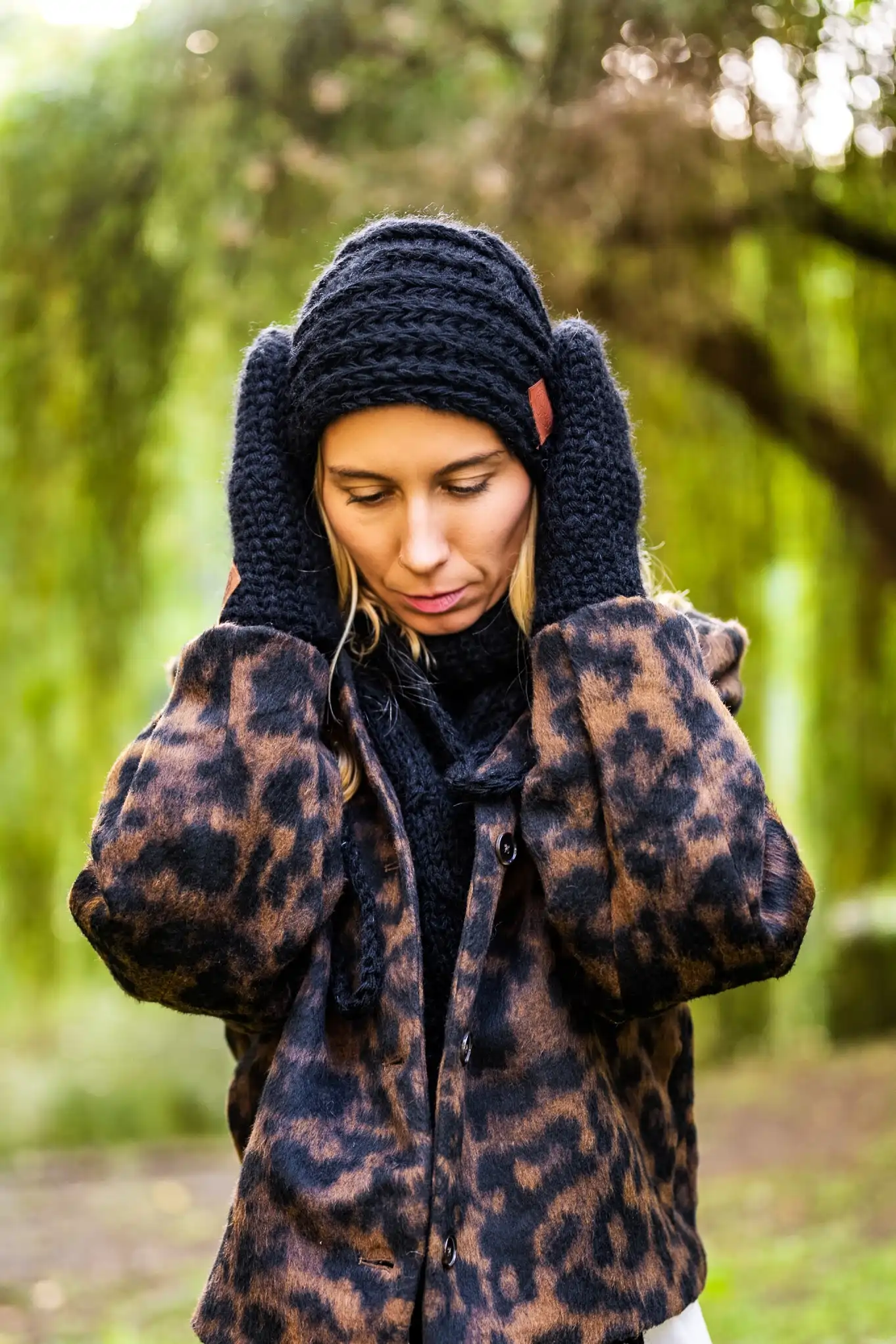 Czapka MERINO This is it "Czarny" 186 czapka nieugniatajaca wlosow merino czarna