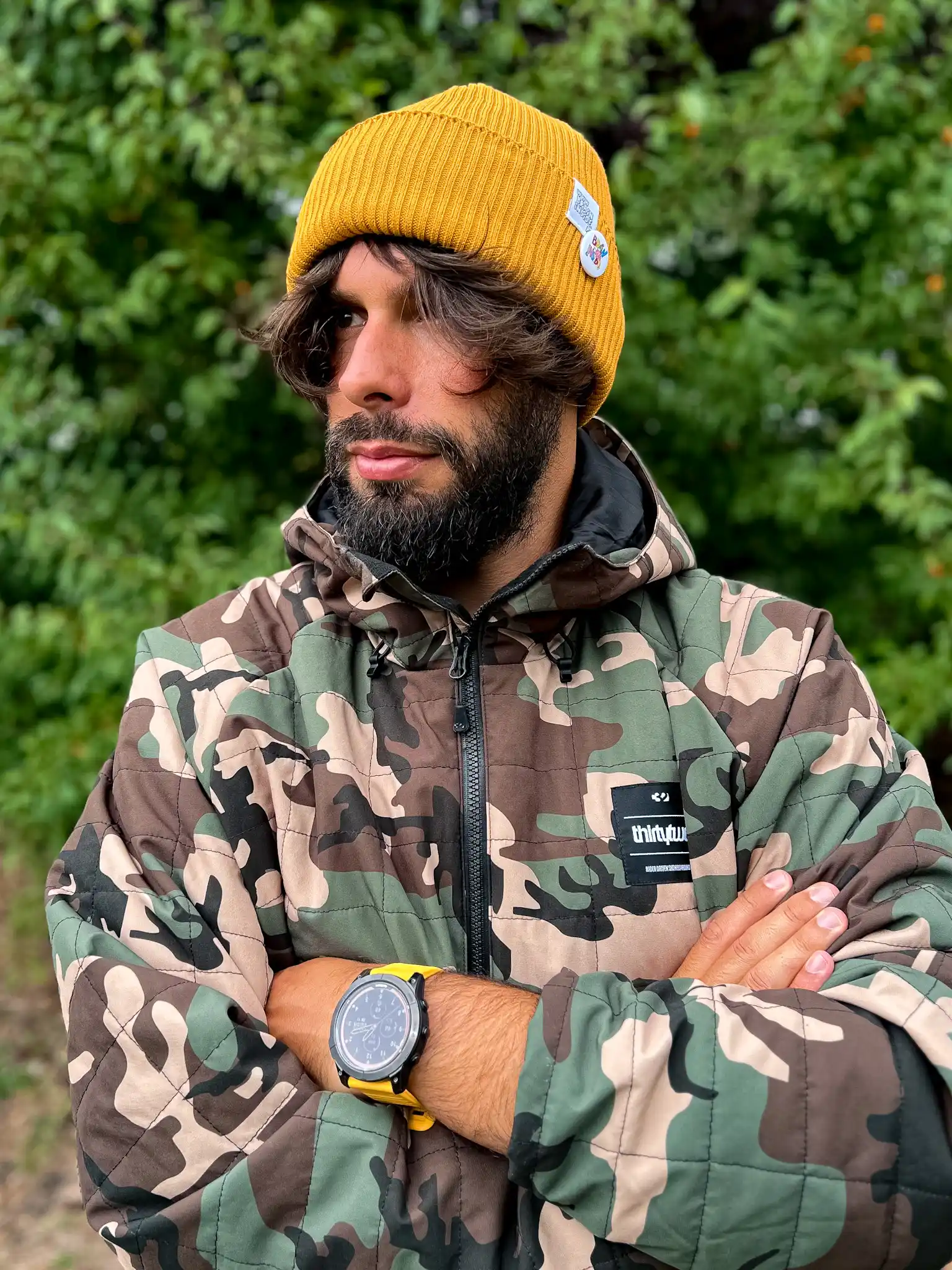 Męska czapka beanie z bawełny logo kolorowe "Miodowa musztarda" 120 czapka surferska 1