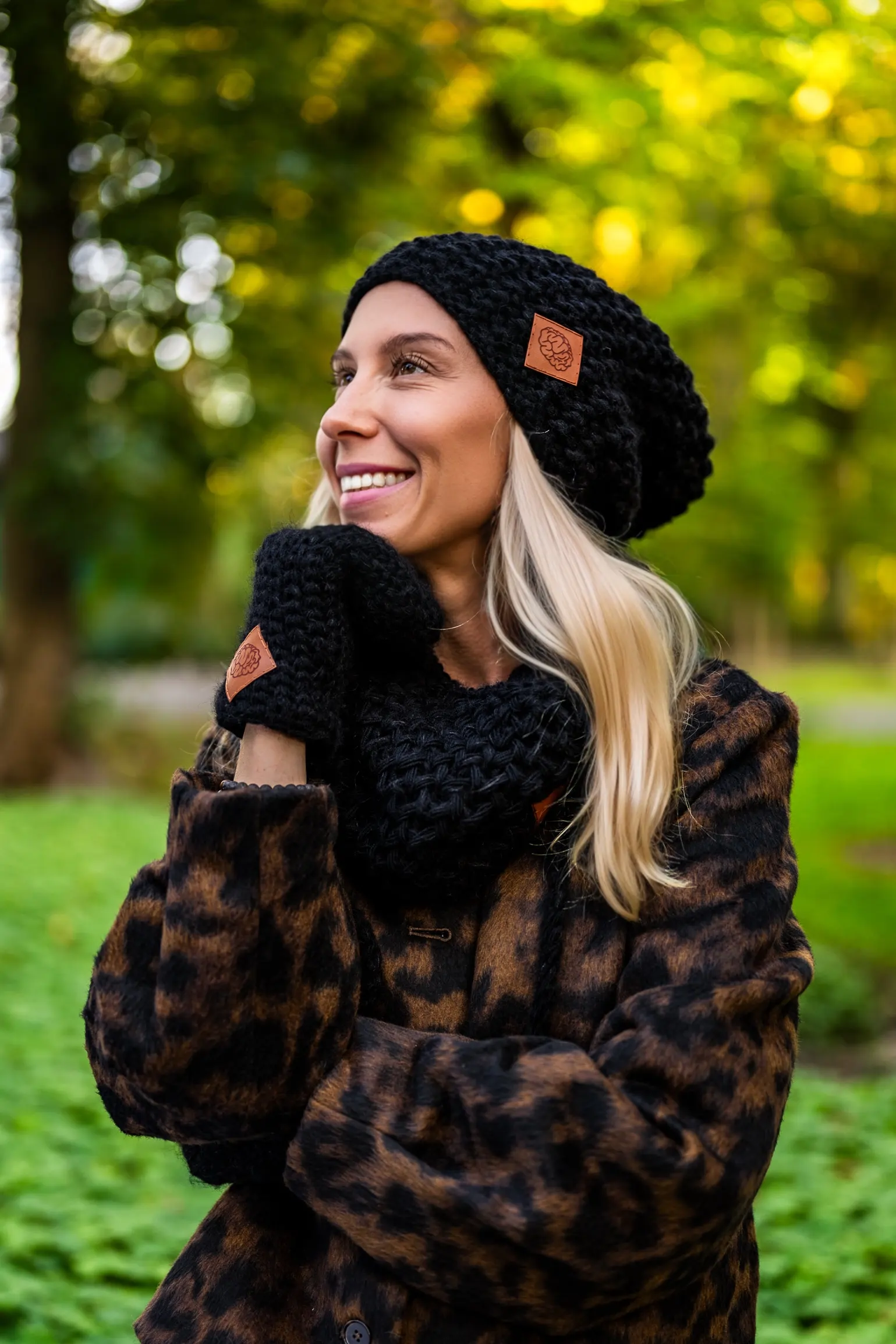 Czapka MERINO Neverland "Czarny" + podszewka JEDWAB 223 czapka z jedwabą podszewką