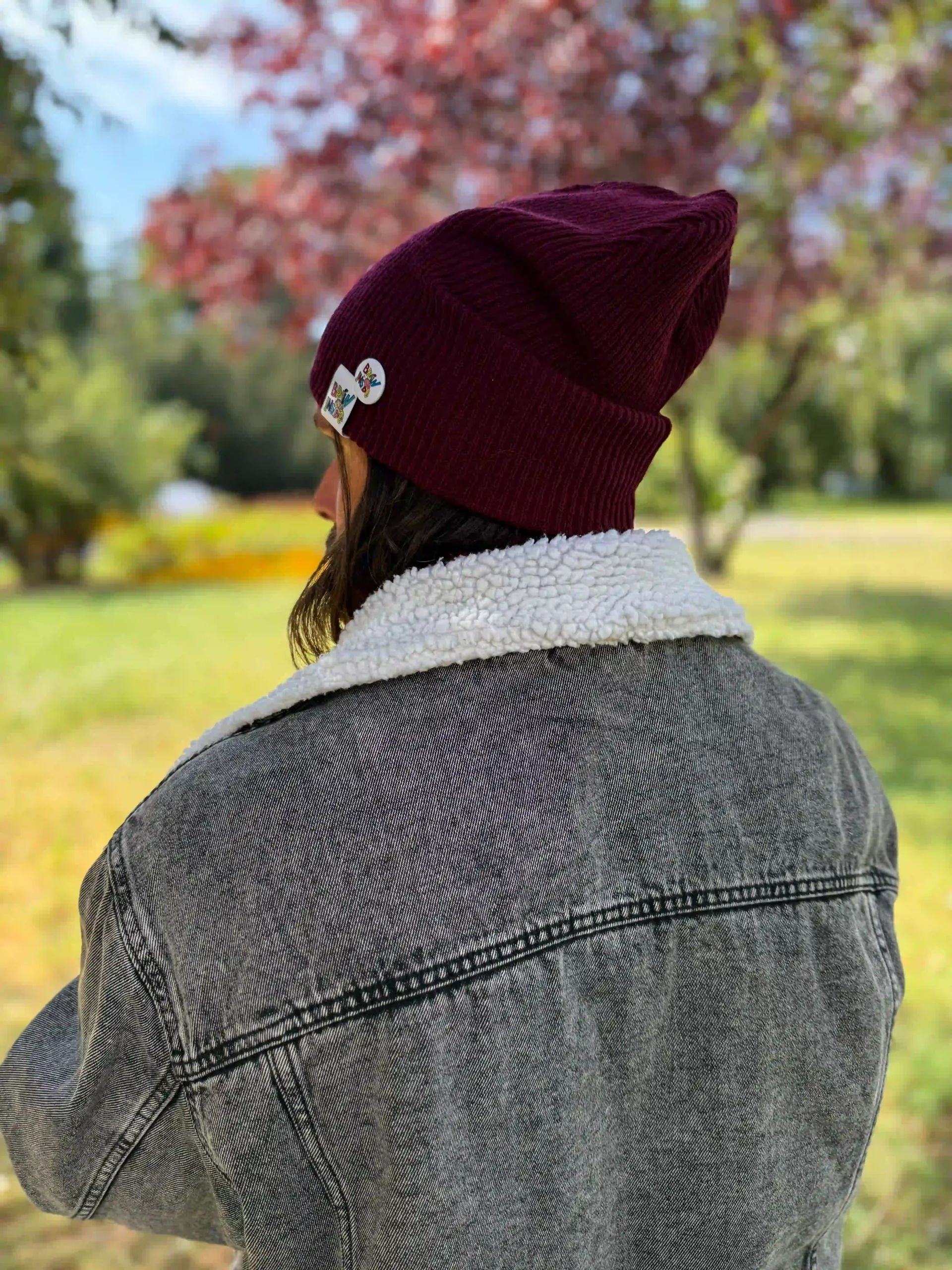 Męska czapka slouchy logo kolorowe "Bordo" 71 czapka z logo firmowym 2 scaled 1