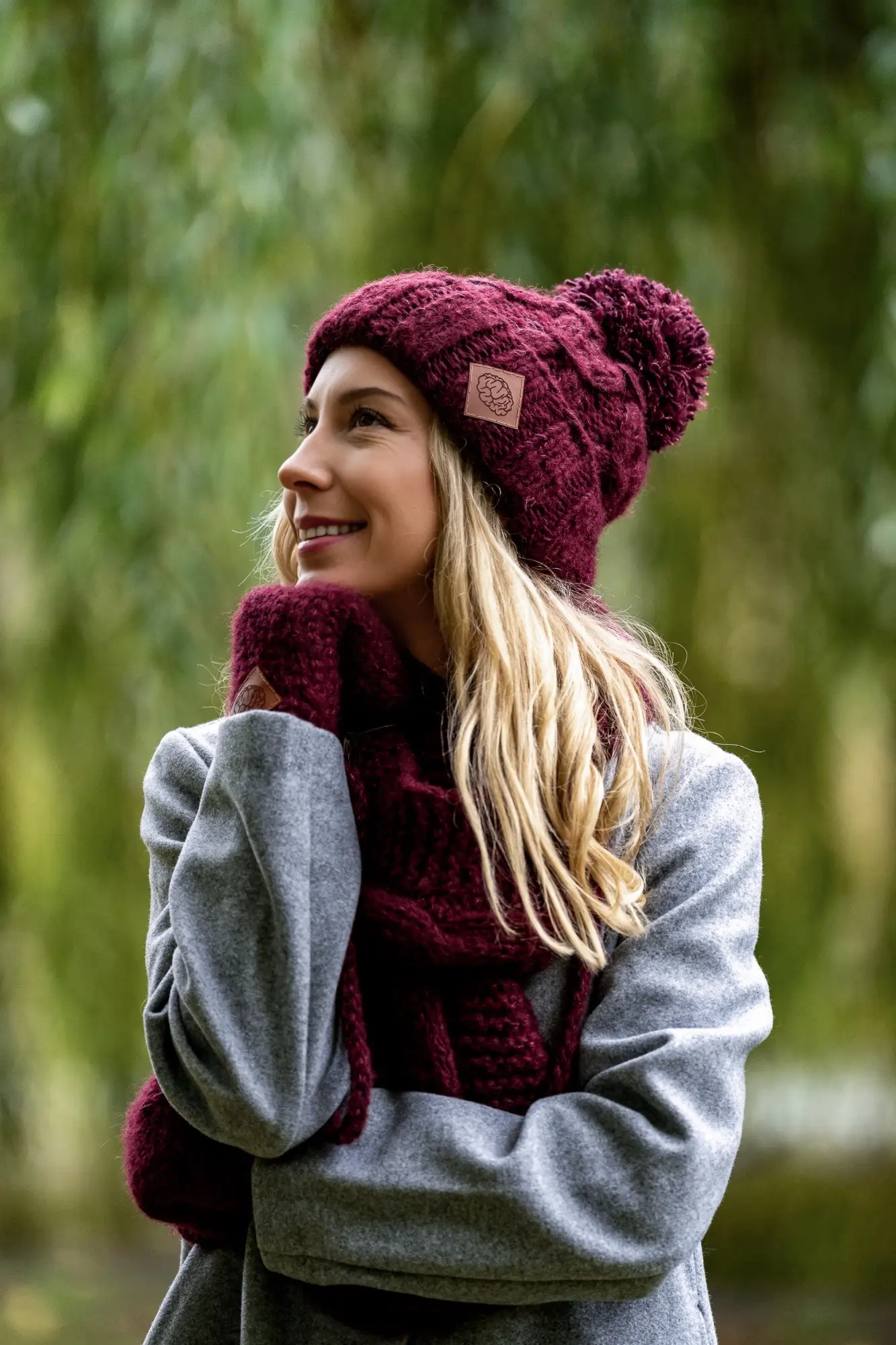 Czapka MERINO Euforia "Bordo" 72 czapka z logo firmy 2