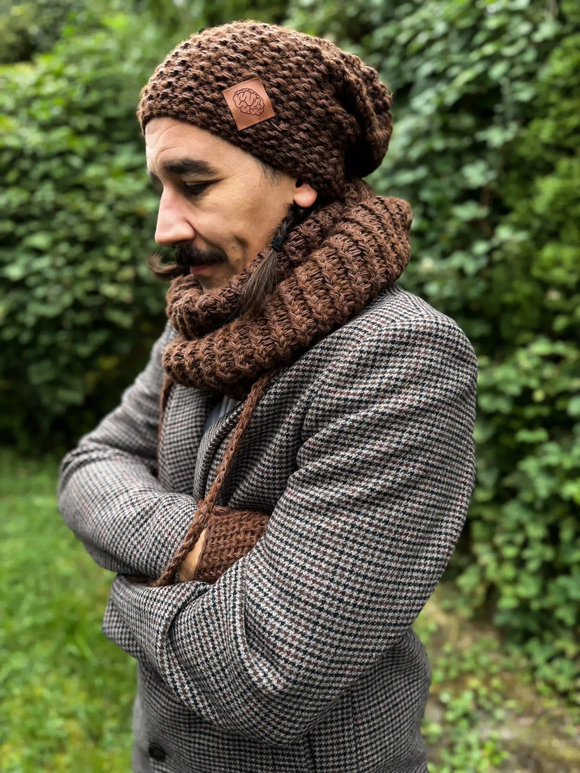 Męska czapka MERINO Neverland "Brąz" + podszewka JEDWAB 135 czapka z merynosa 1 scaled 1