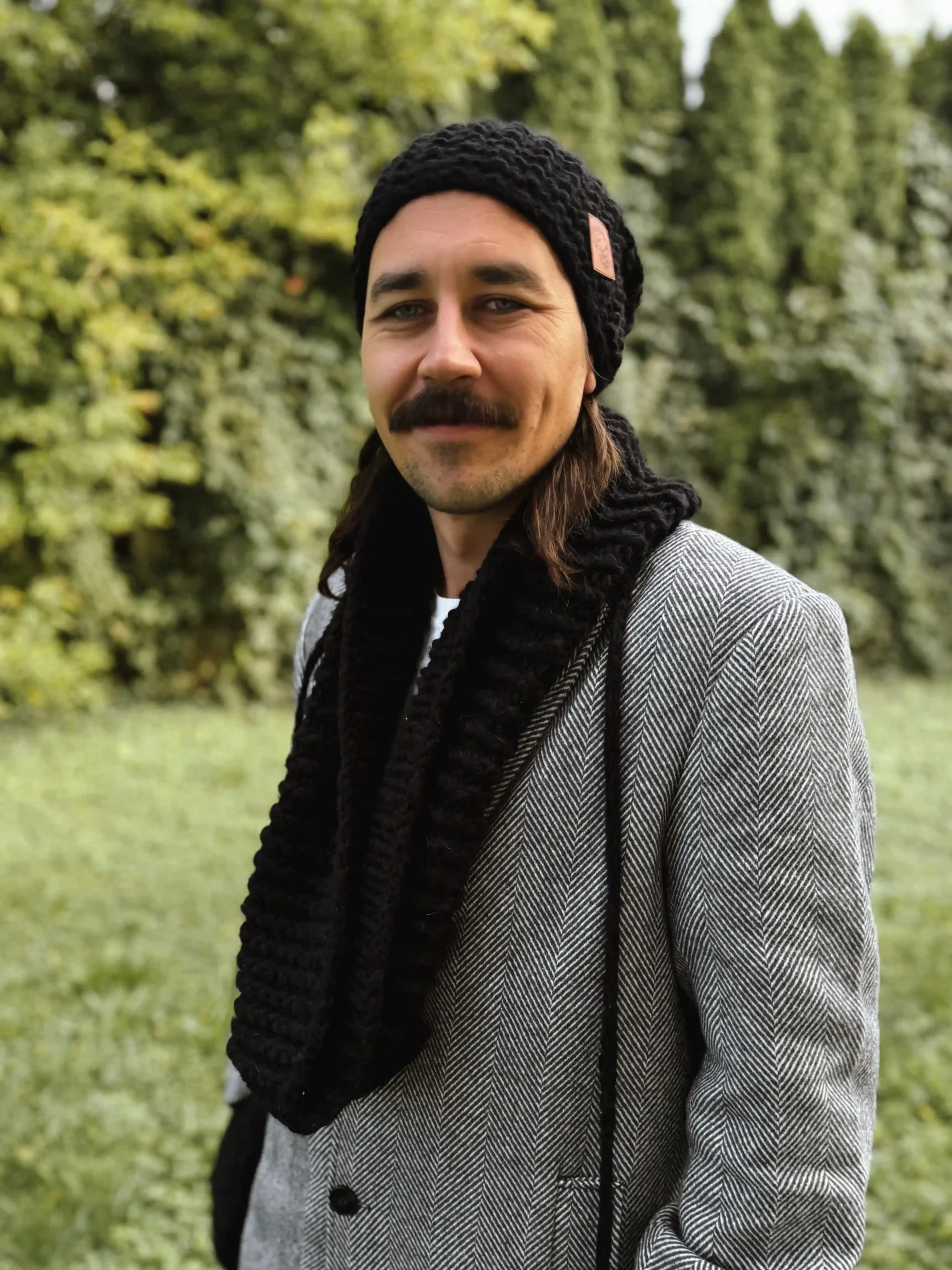 Męska czapka MERINO Neverland "Czarny" + podszewka JEDWAB 210 czapka z welny merino meska scaled 1