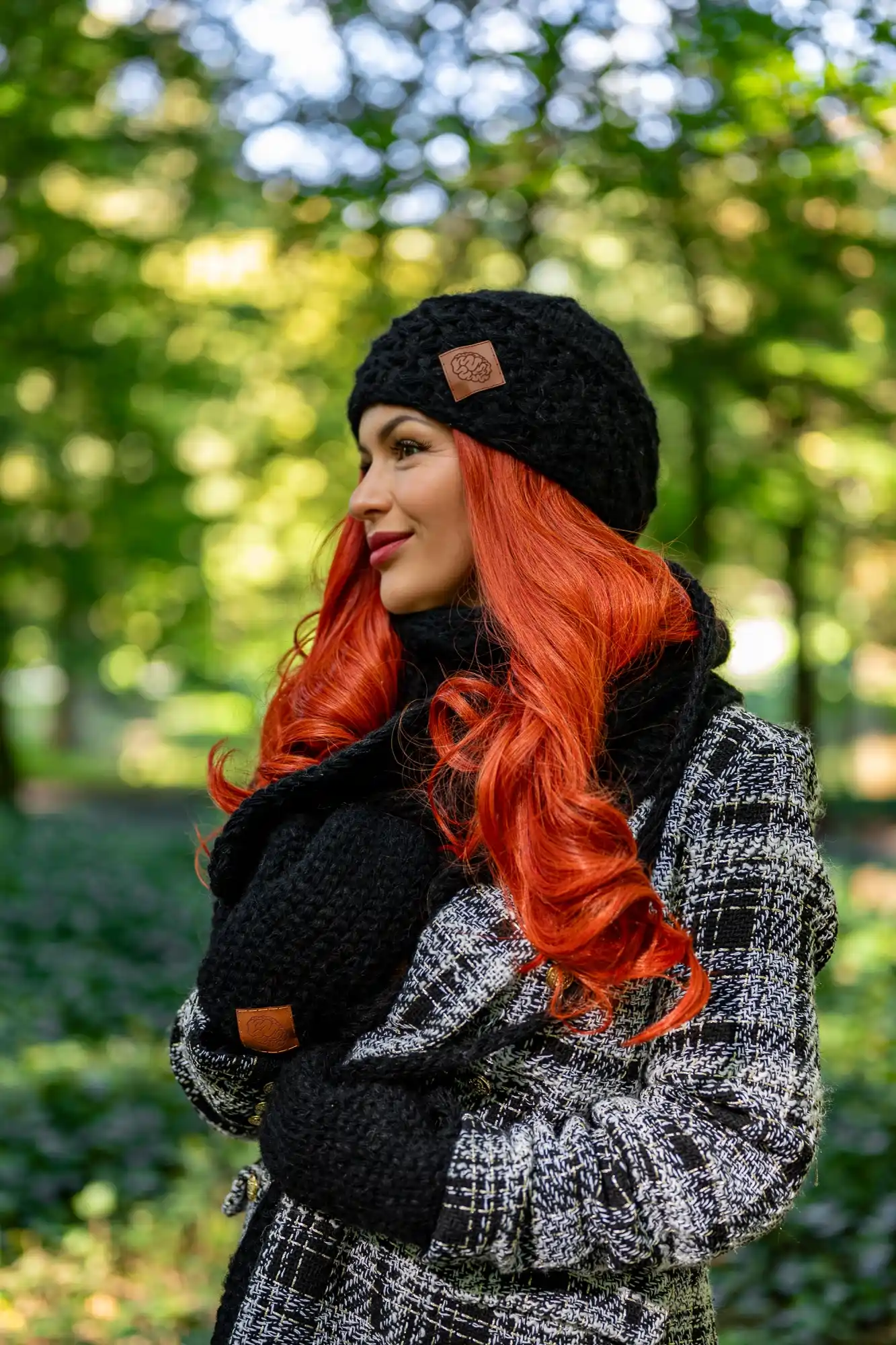 Czapka MERINO Hope "Czarny" + podszewka JEDWAB 207 czapka zimowa krotka z podszewka jedwab czarna merino