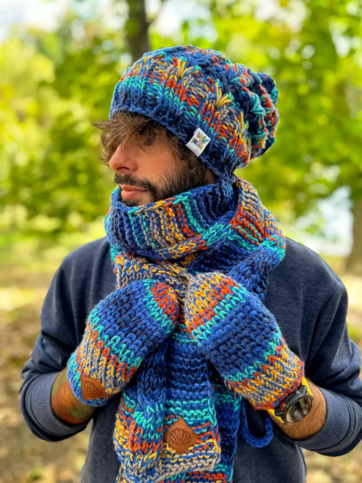 Męska czapka MERINO 50% "Górski potok" SMILE 238 czapka dla chlopaka