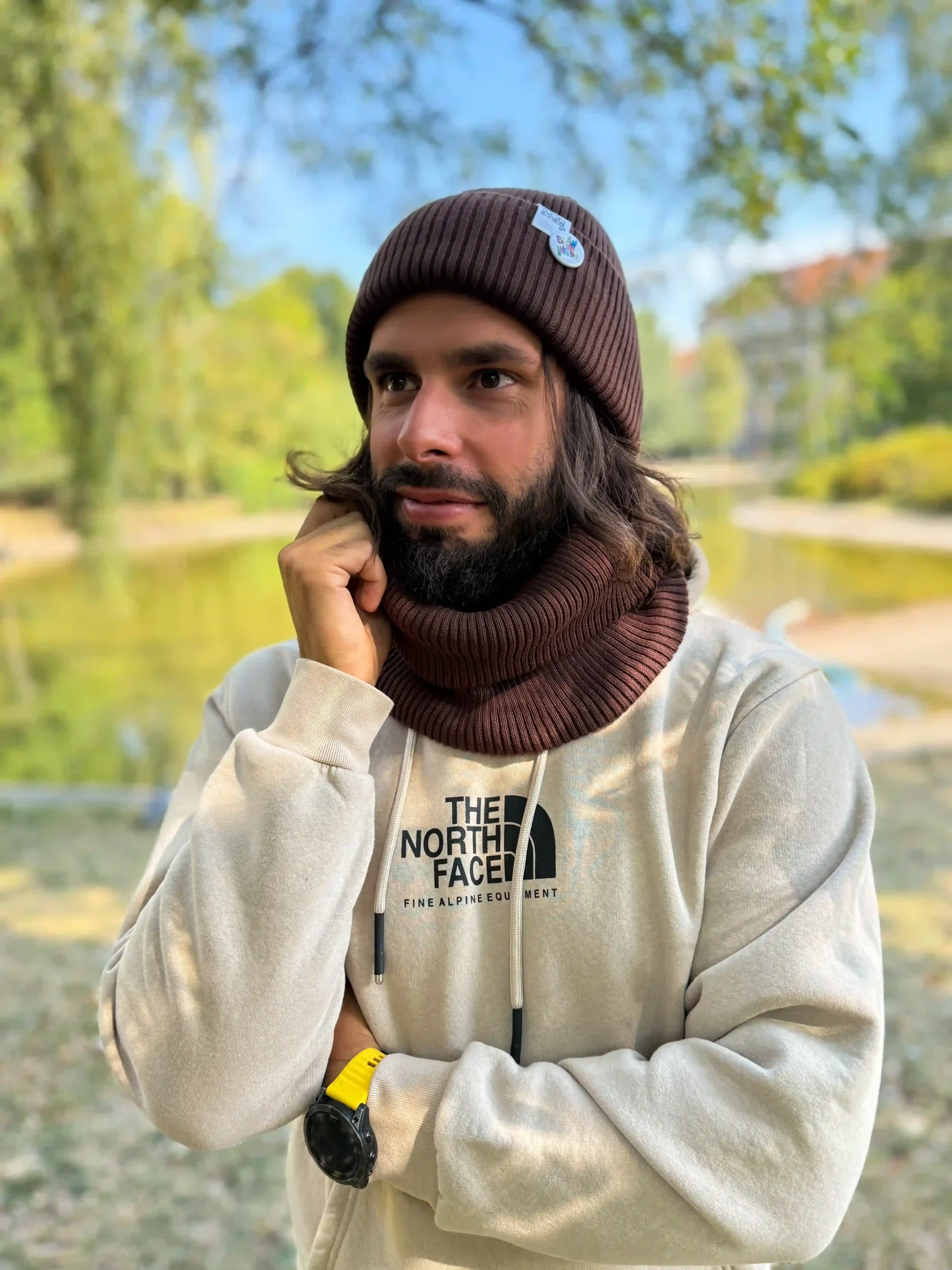 Męski bawełniany komin "Brąz" 51 czapke beanie bawelna scaled 1