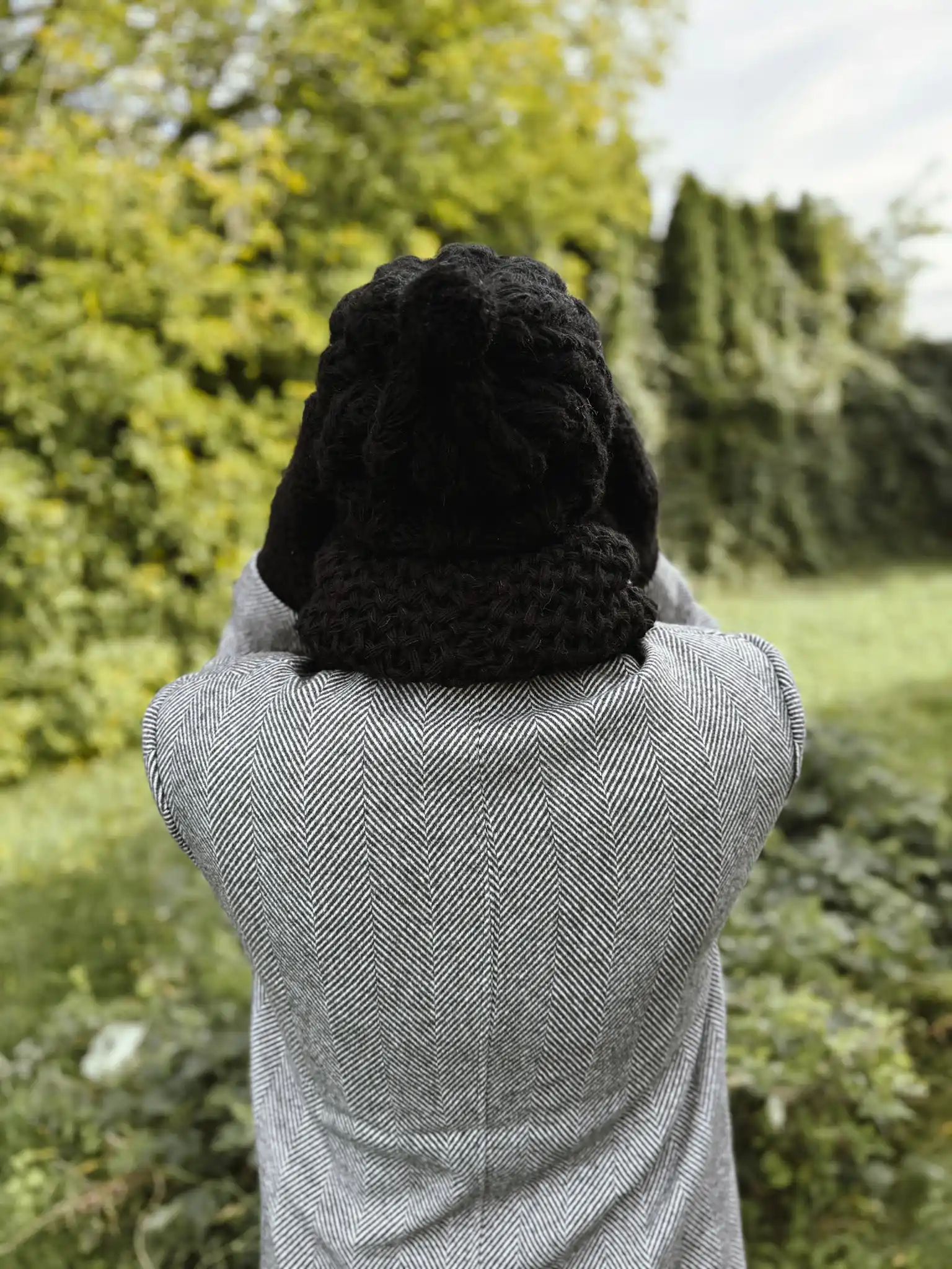 Męska czapka MERINO Smile "Czarny" + podszewka JEDWAB 181 czarna beanie merino