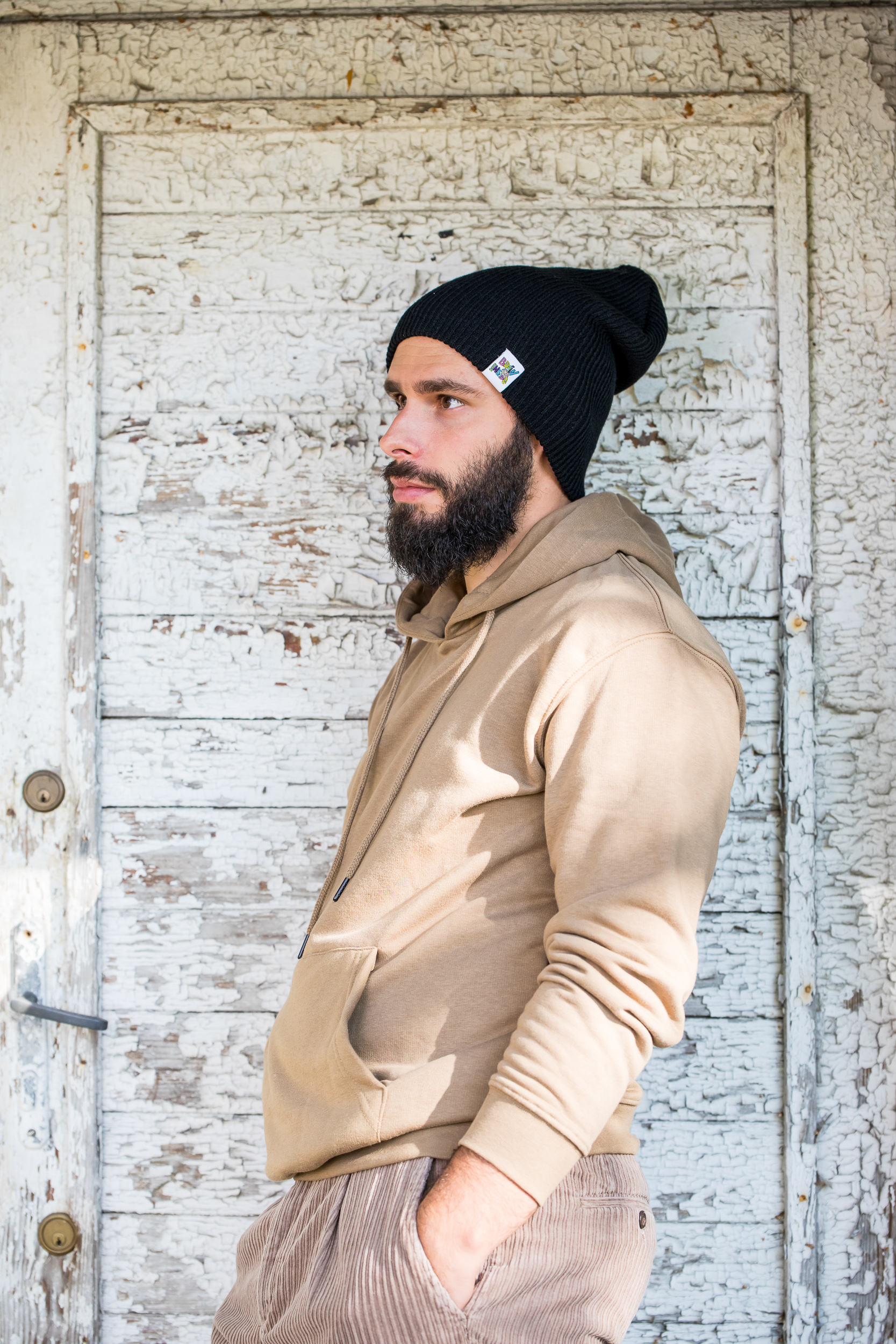 Męska czapka slouchy logo kolorowe "Czarny" 49 czarna meska czapka slouchy