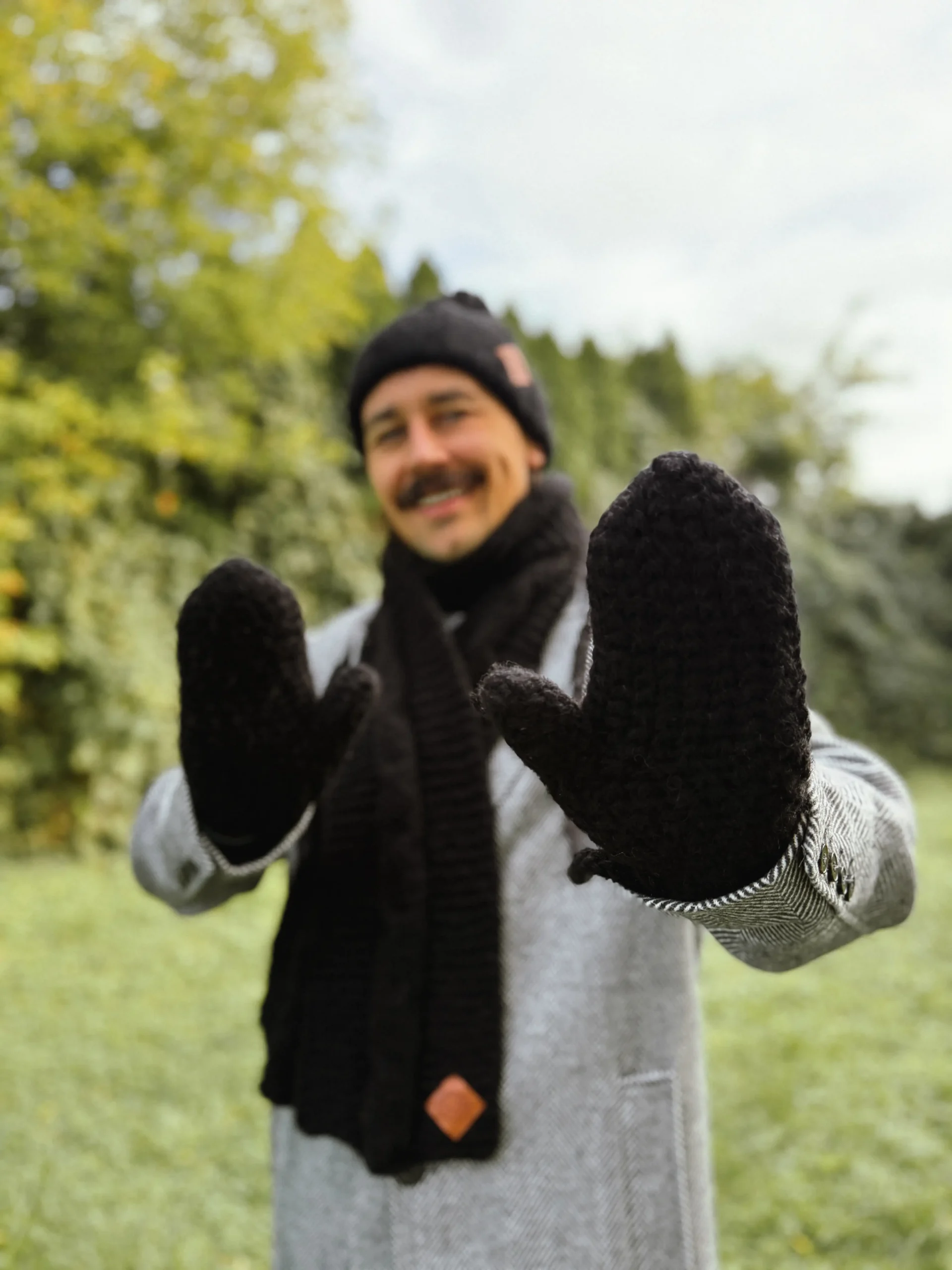 Męskie rękawiczki MERINO "Czarny" 55 czarne meskie rekawiczki merino scaled 1