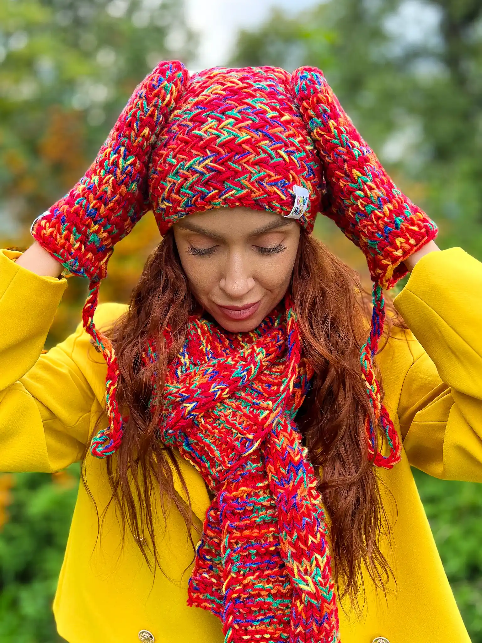 Czapka ręcznie robiona MERINO 50% EXPLORER ,,Czerwienie" 41 czerwona recznie robiona czapka bez pompona