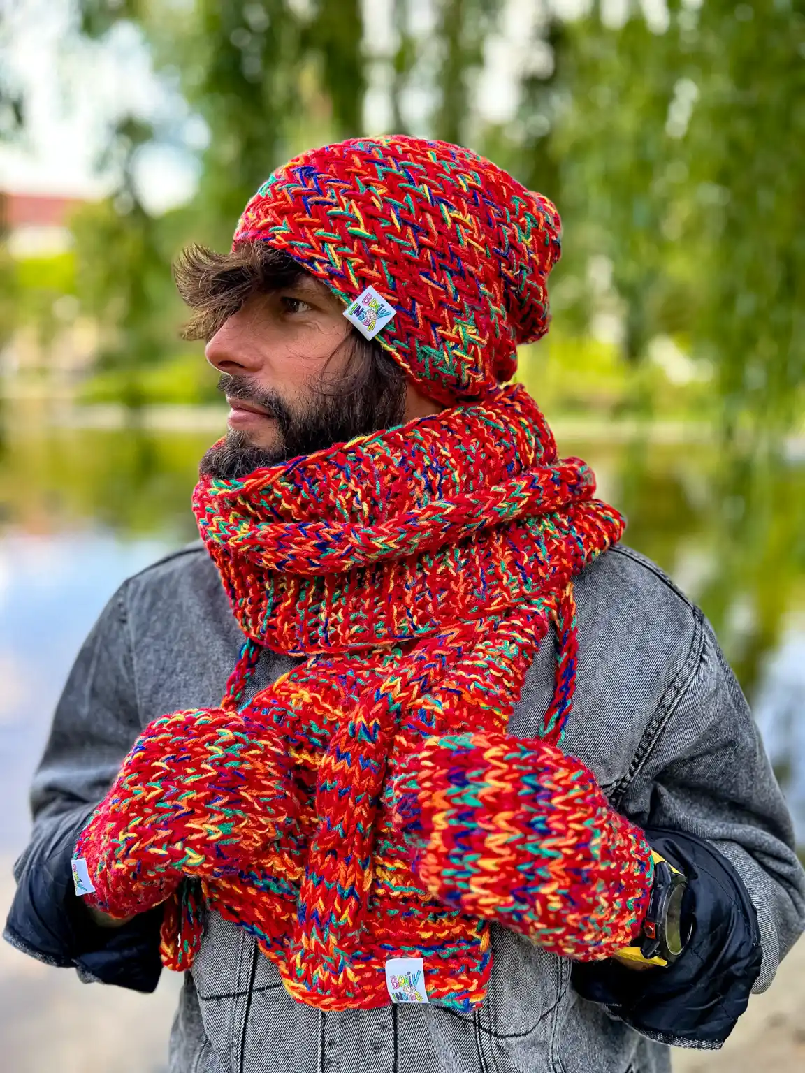 Męska czapka MERINO 50% EXPLORER ,,Czerwienie" 176 czerwona meska czapka