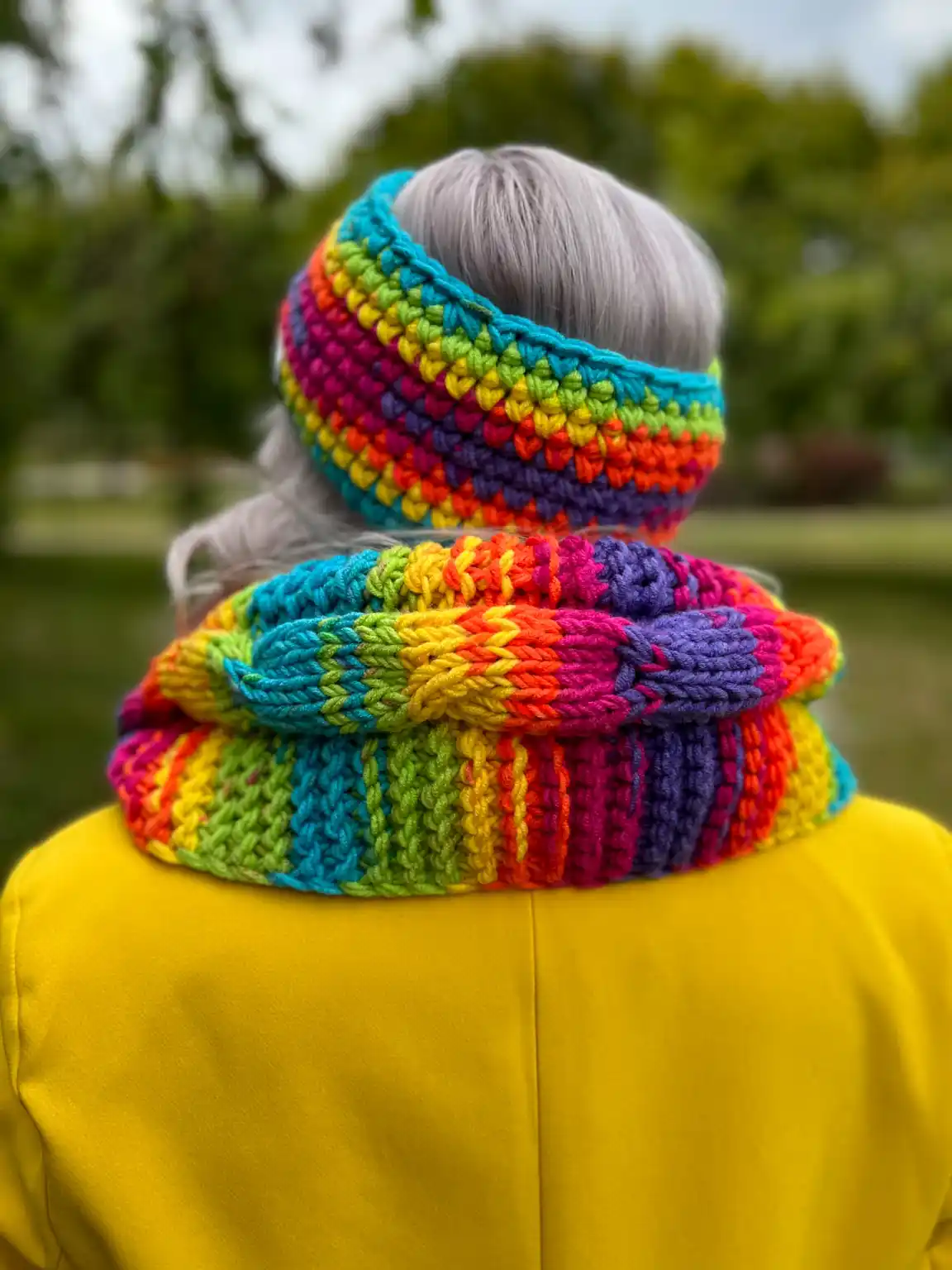 OPASKA podszyta polarem ,,Tęcza" 34 damska opaska handmade