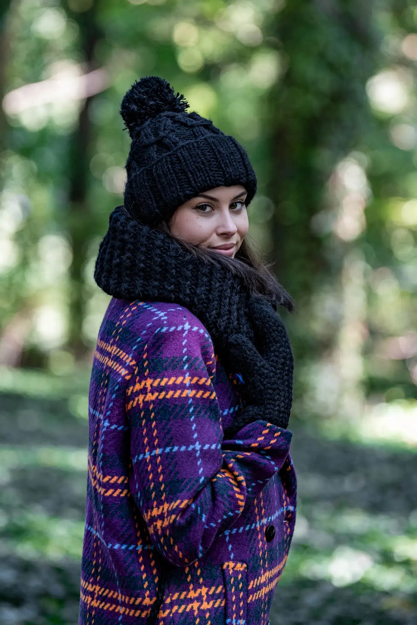 Komin MERINO "Czarny" 162 damski komplet merino czarny