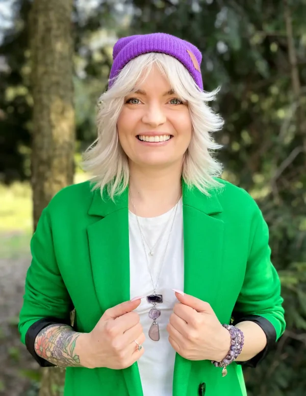 fioletowa czapka dwustronna