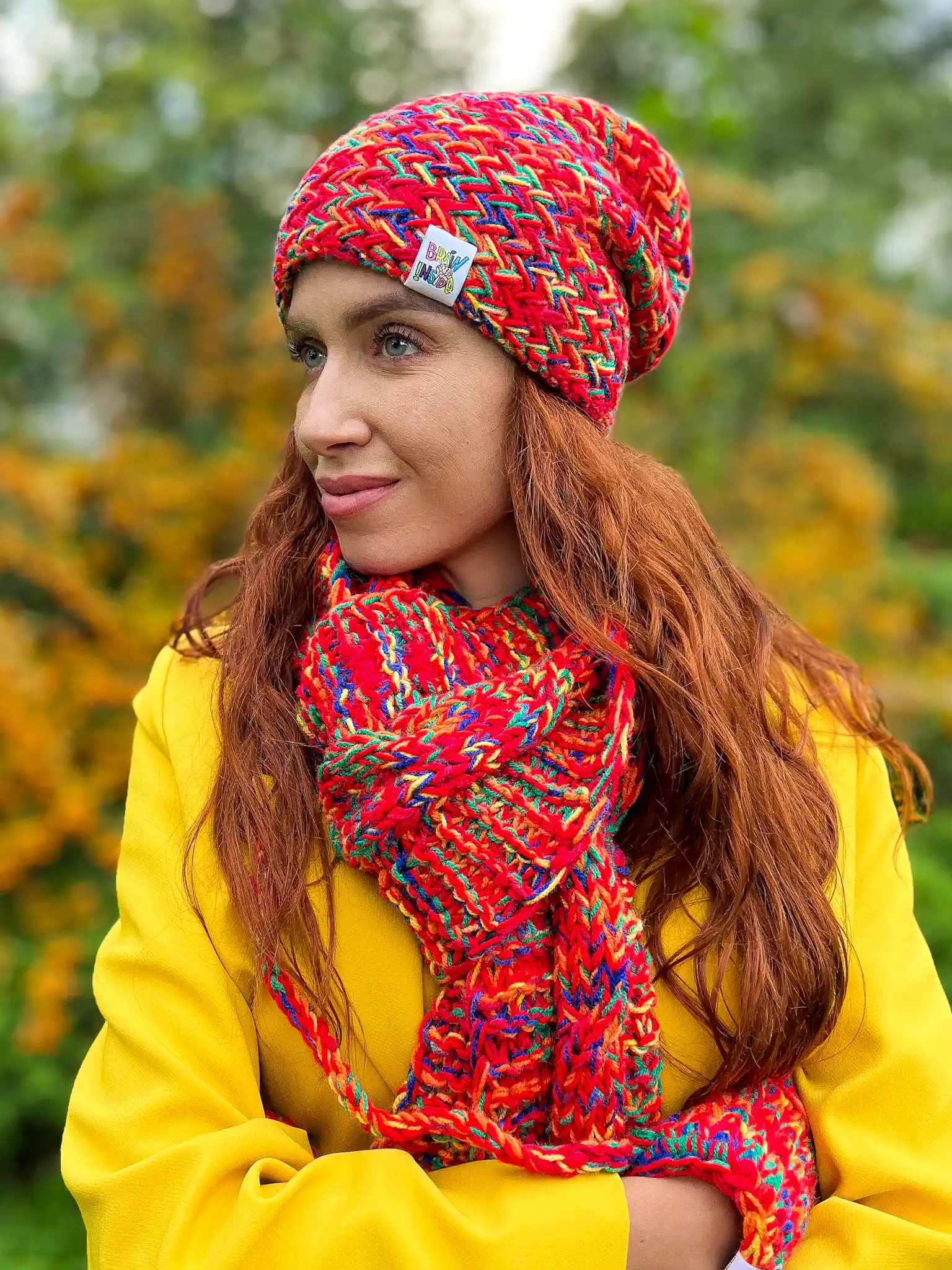 Czapka ręcznie robiona MERINO 50% EXPLORER ,,Czerwienie" 43 gdzie kupie ciepla kolorowa czapke